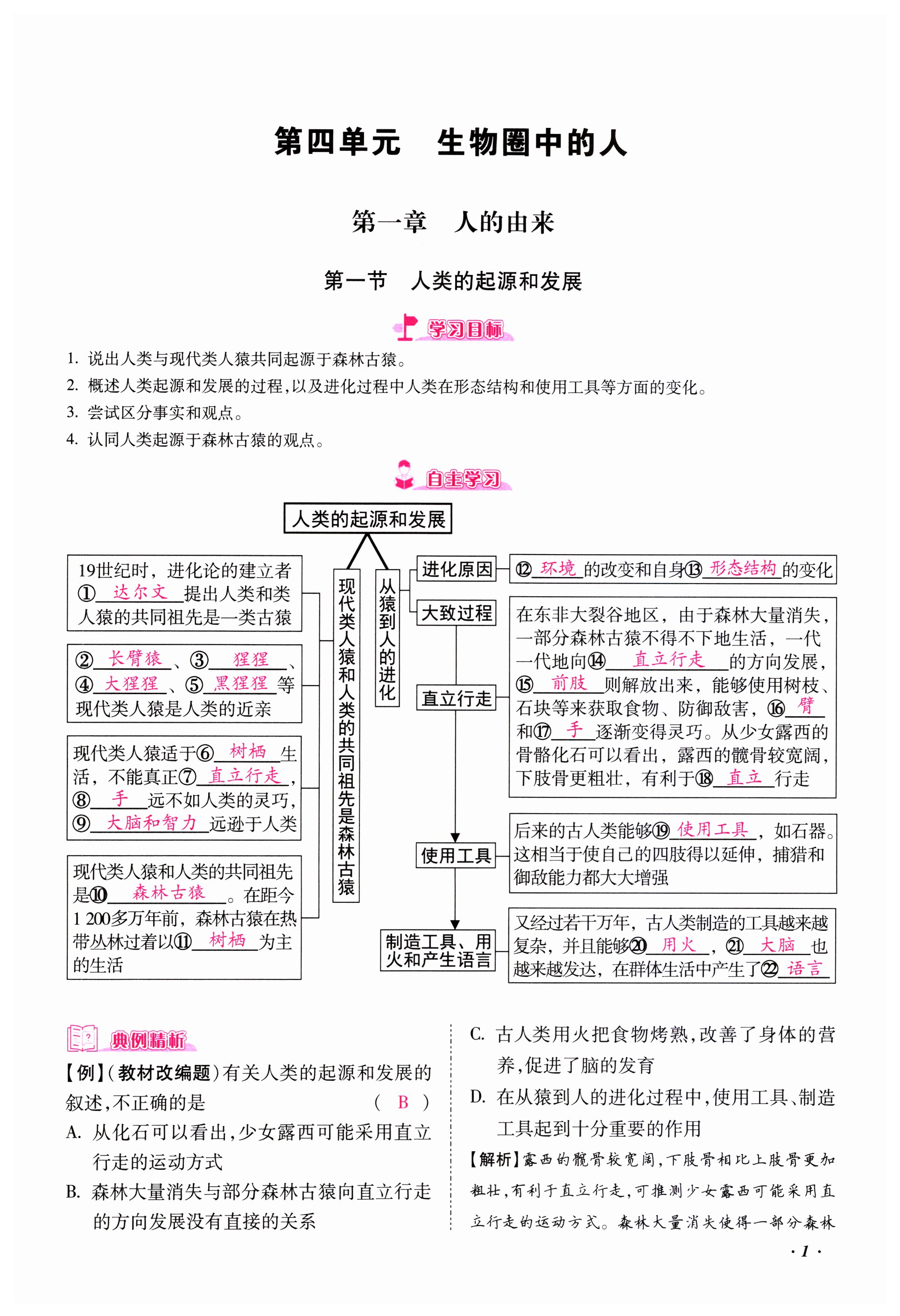 2023年本土攻略七年级生物下册人教版 第1页