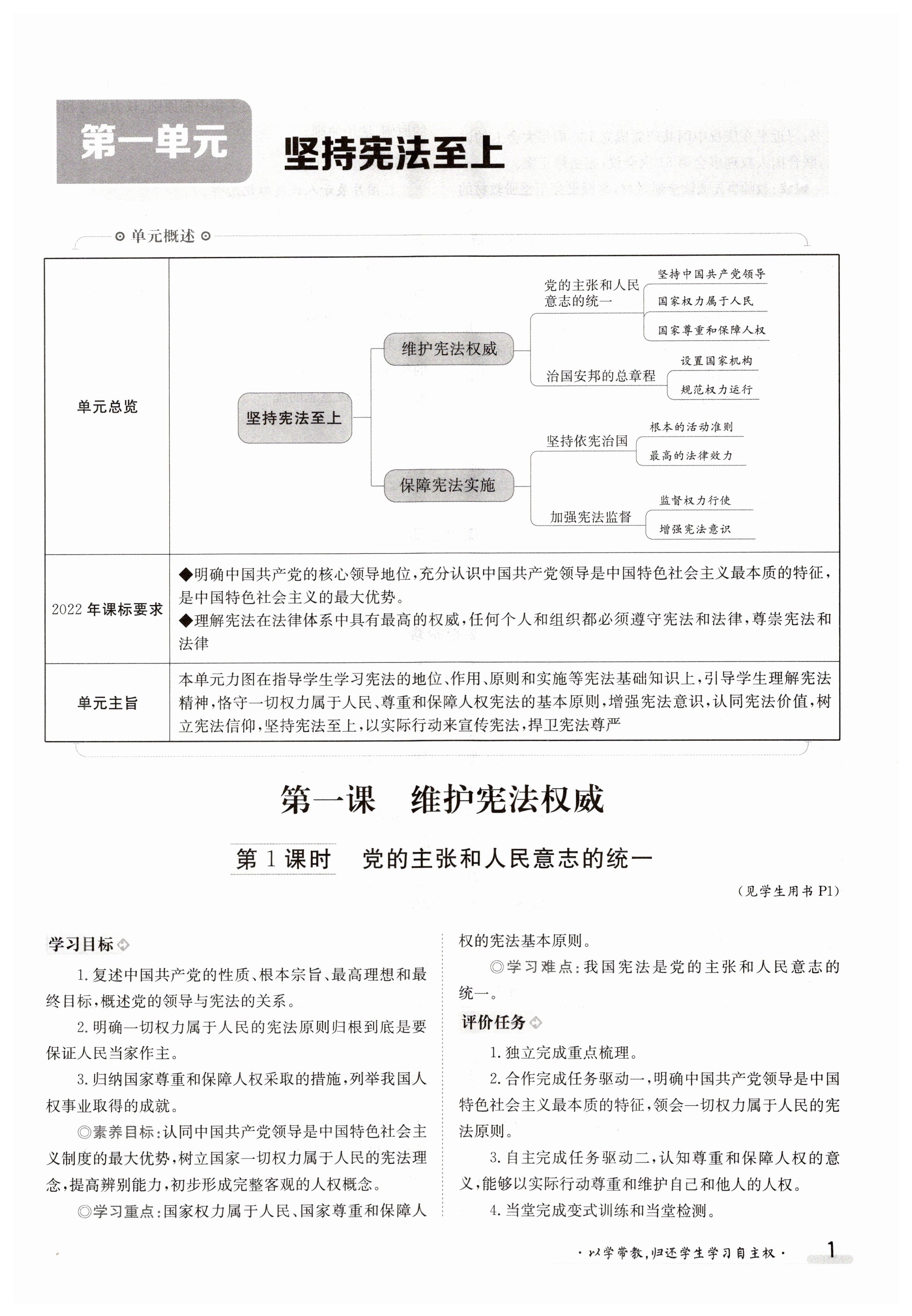 2023年金太陽導(dǎo)學(xué)案八年級(jí)道德與法治下冊(cè)人教版 第1頁