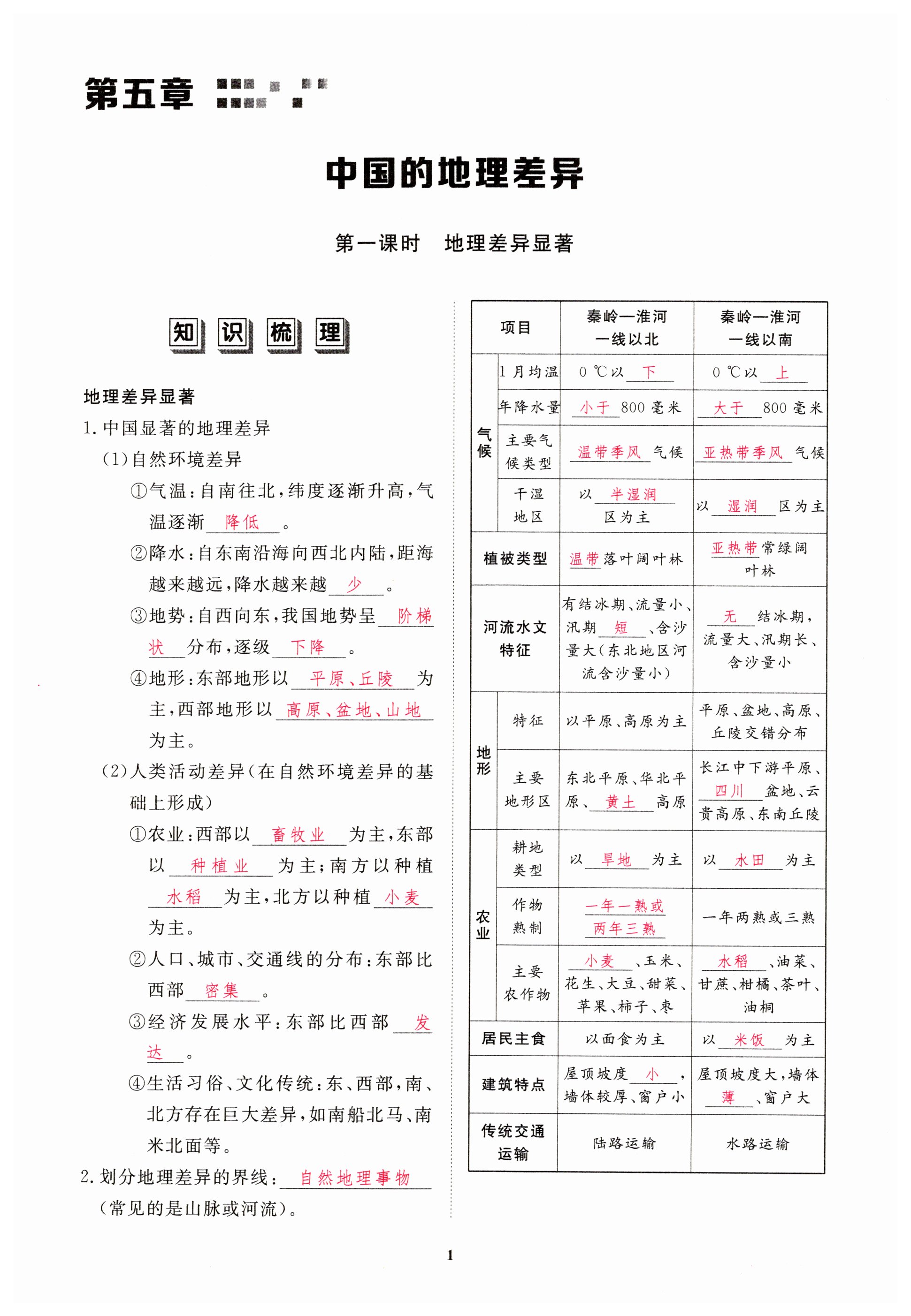 2023年一课一练创新练习八年级地理下册人教版 第1页