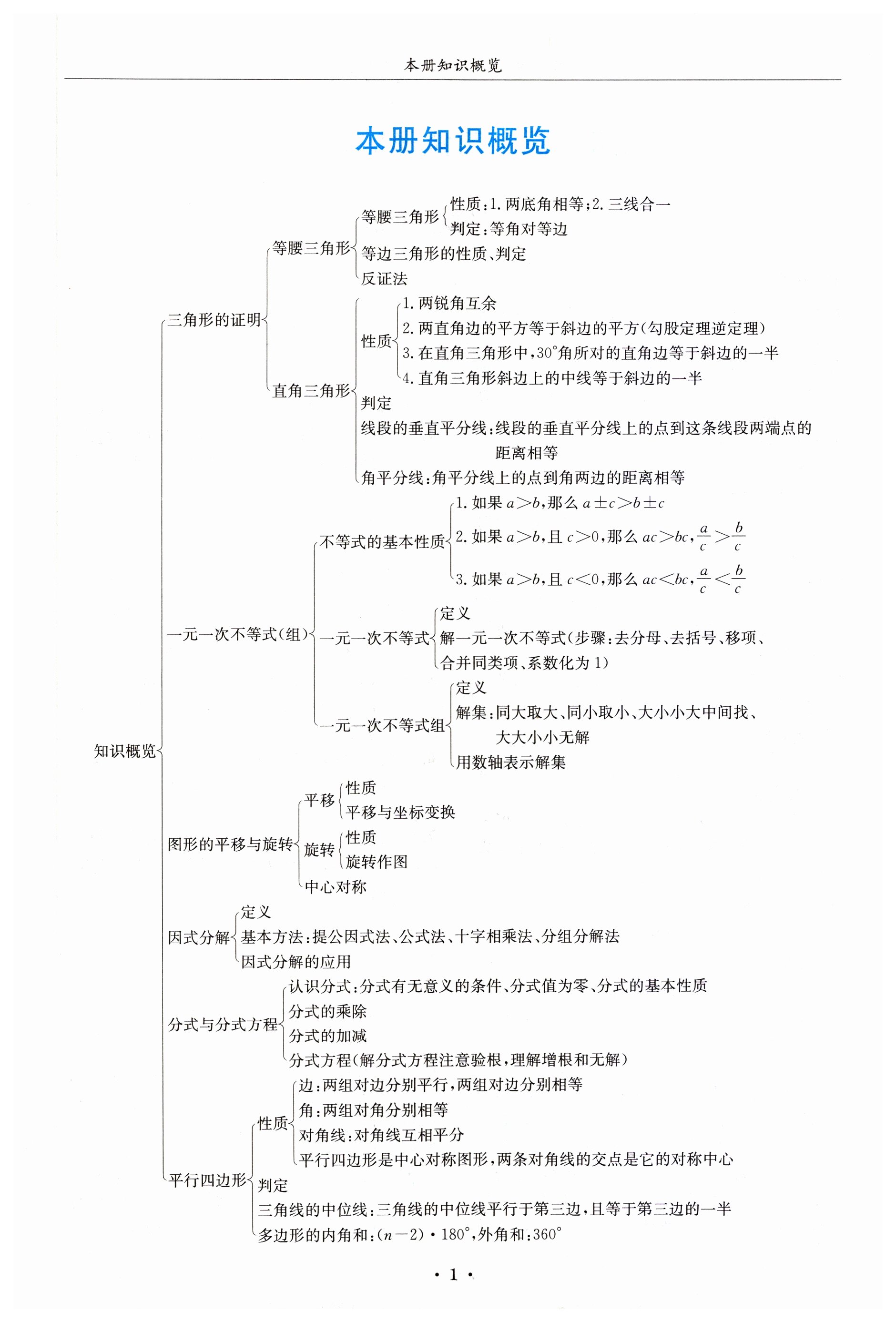 2023年蓉城学霸八年级数学下册北师大版 第1页