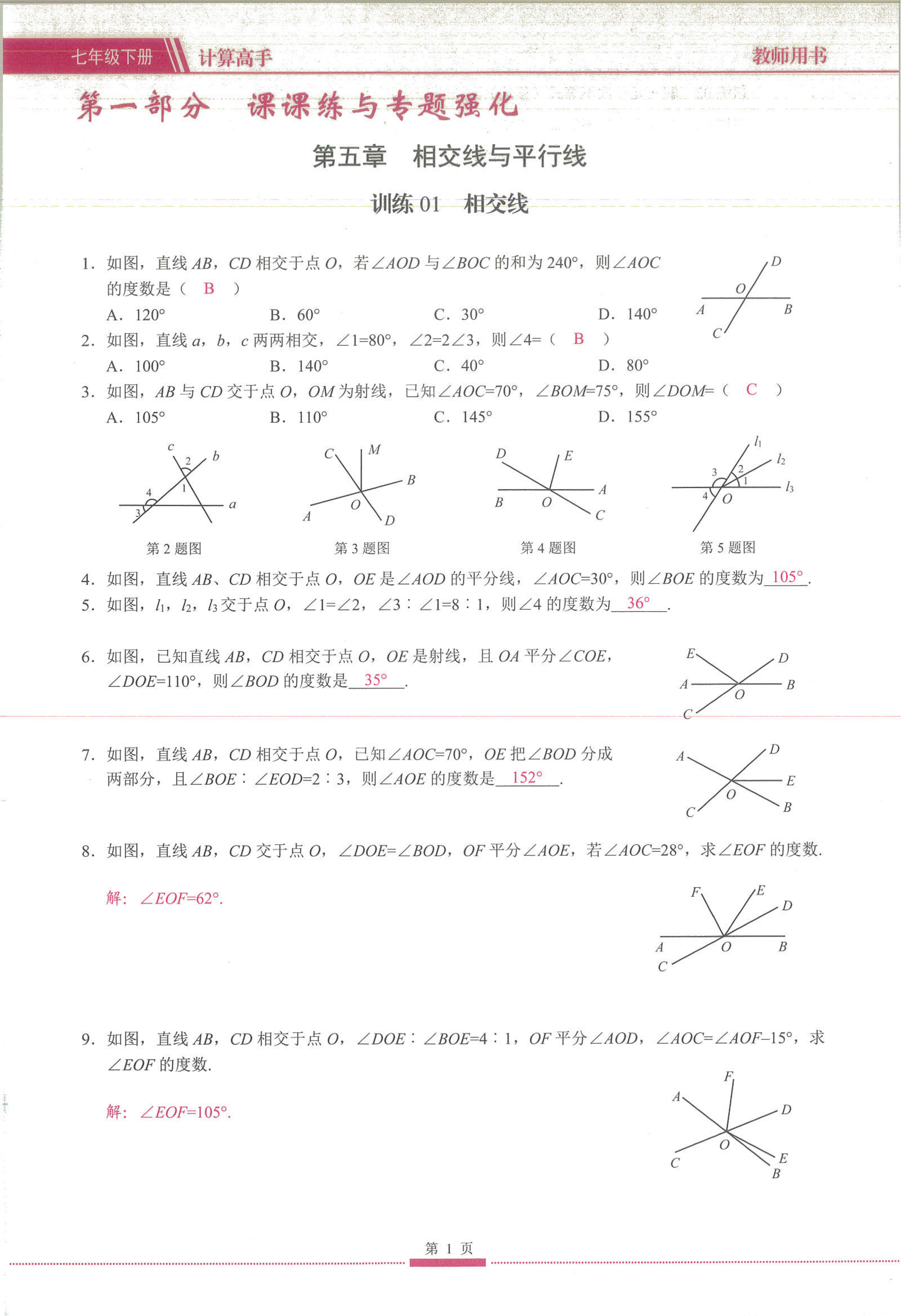 2024年計(jì)算高手七年級數(shù)學(xué)下冊人教版 第1頁