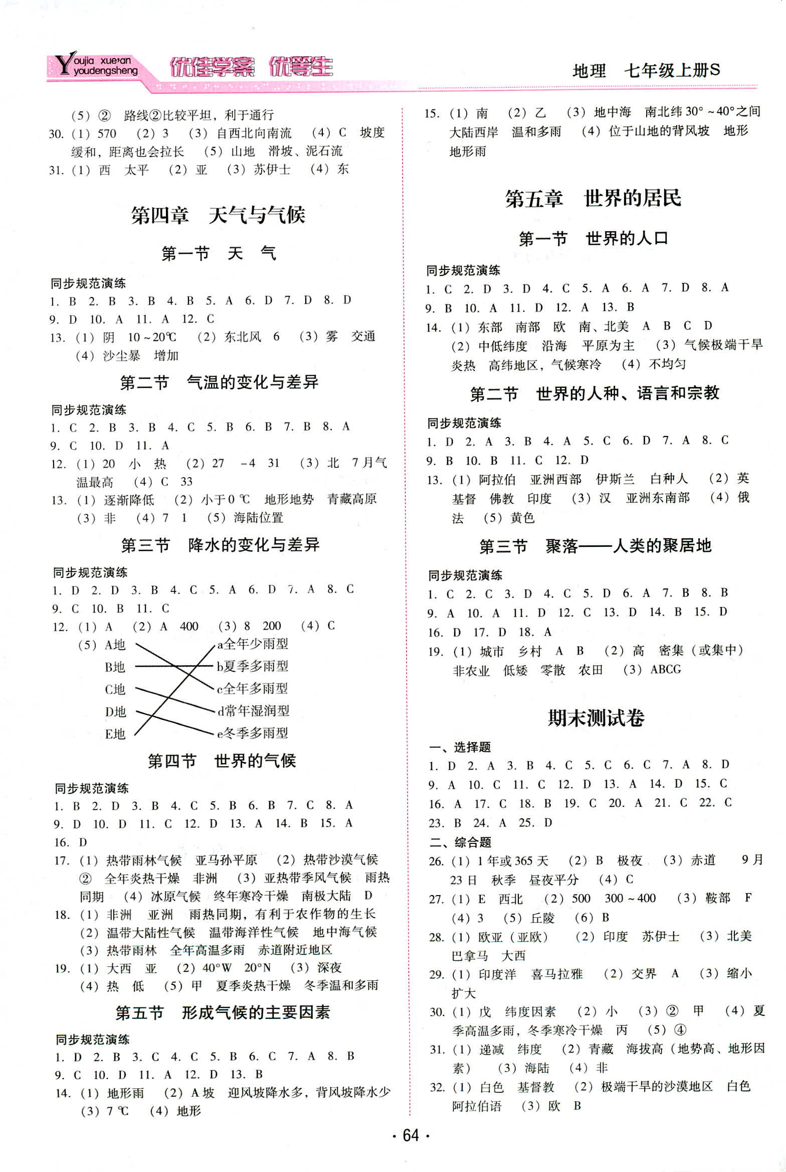 2018年云南省标准教辅优佳学案七年级地理人教版 第2页