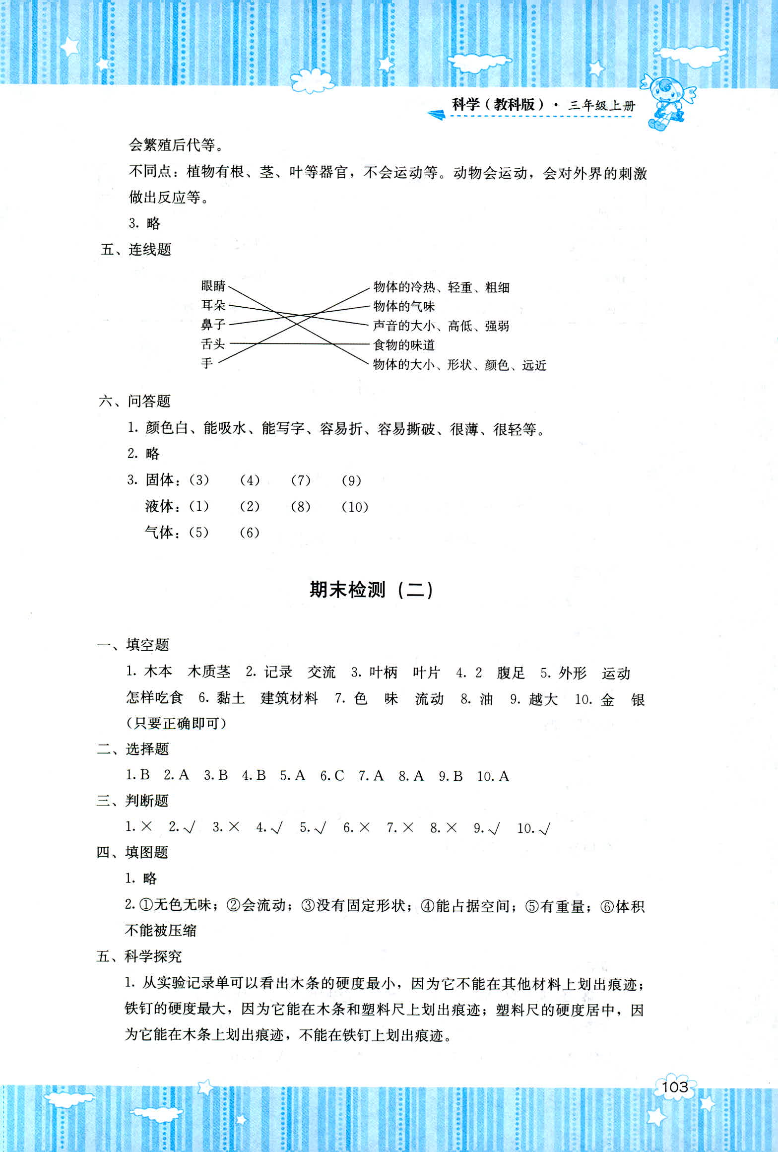 2018年課程基礎(chǔ)訓(xùn)練湖南少年兒童出版社三年級(jí)科學(xué)教科版 第5頁(yè)