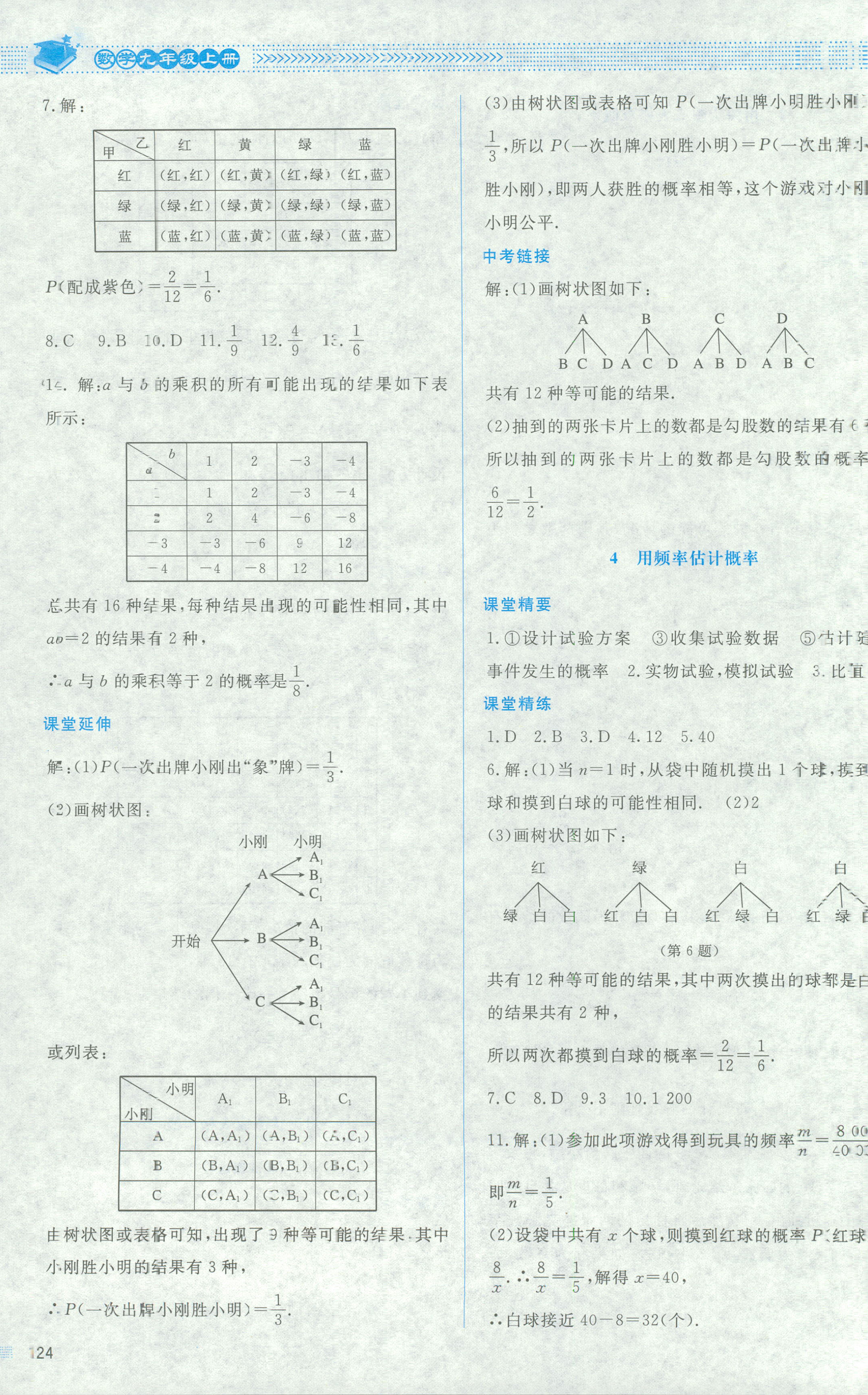 2018年课堂精练九年级数学北师大版山西专版 第30页