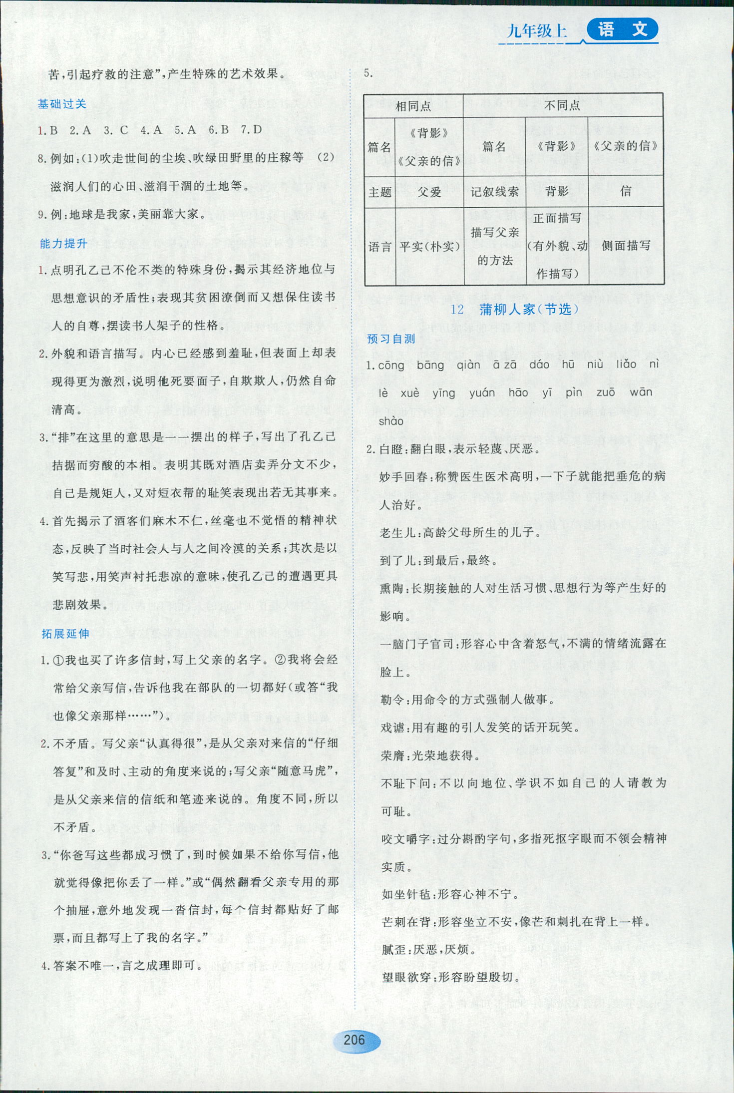 2018年資源與評價九年級下語文黑龍江出版社 第12頁