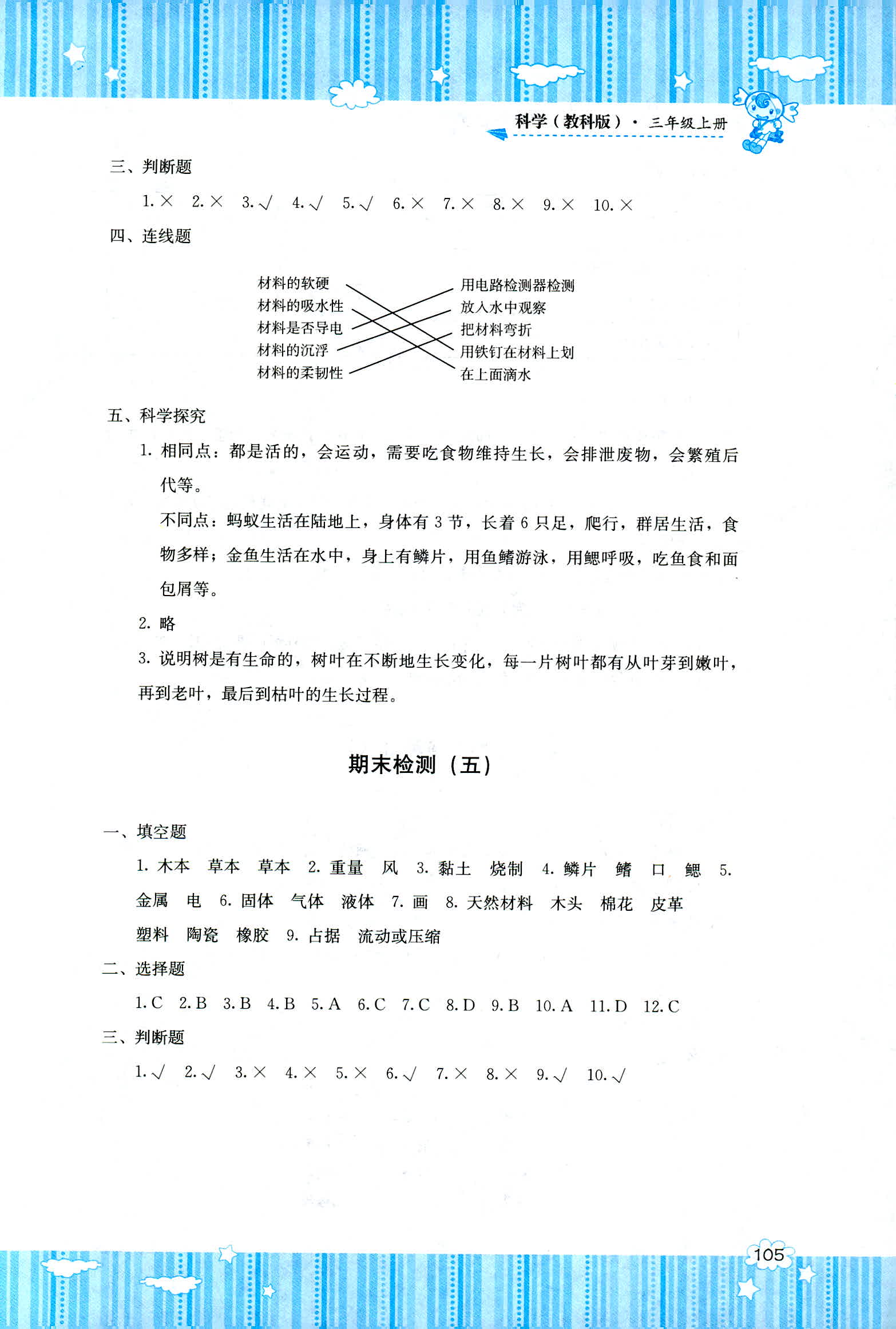 2018年課程基礎(chǔ)訓(xùn)練湖南少年兒童出版社三年級(jí)科學(xué)教科版 第7頁