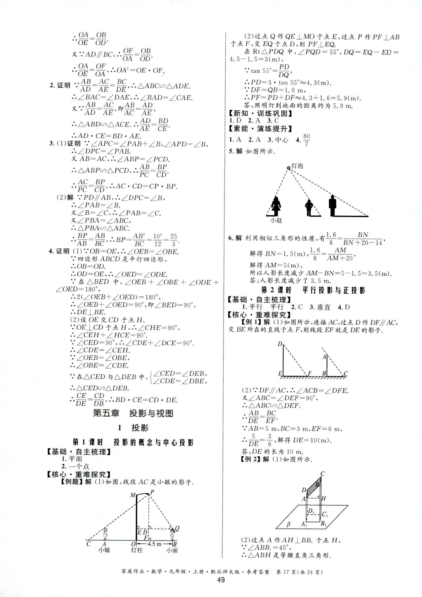 2018年家庭作业九年级数学北师大版 第17页