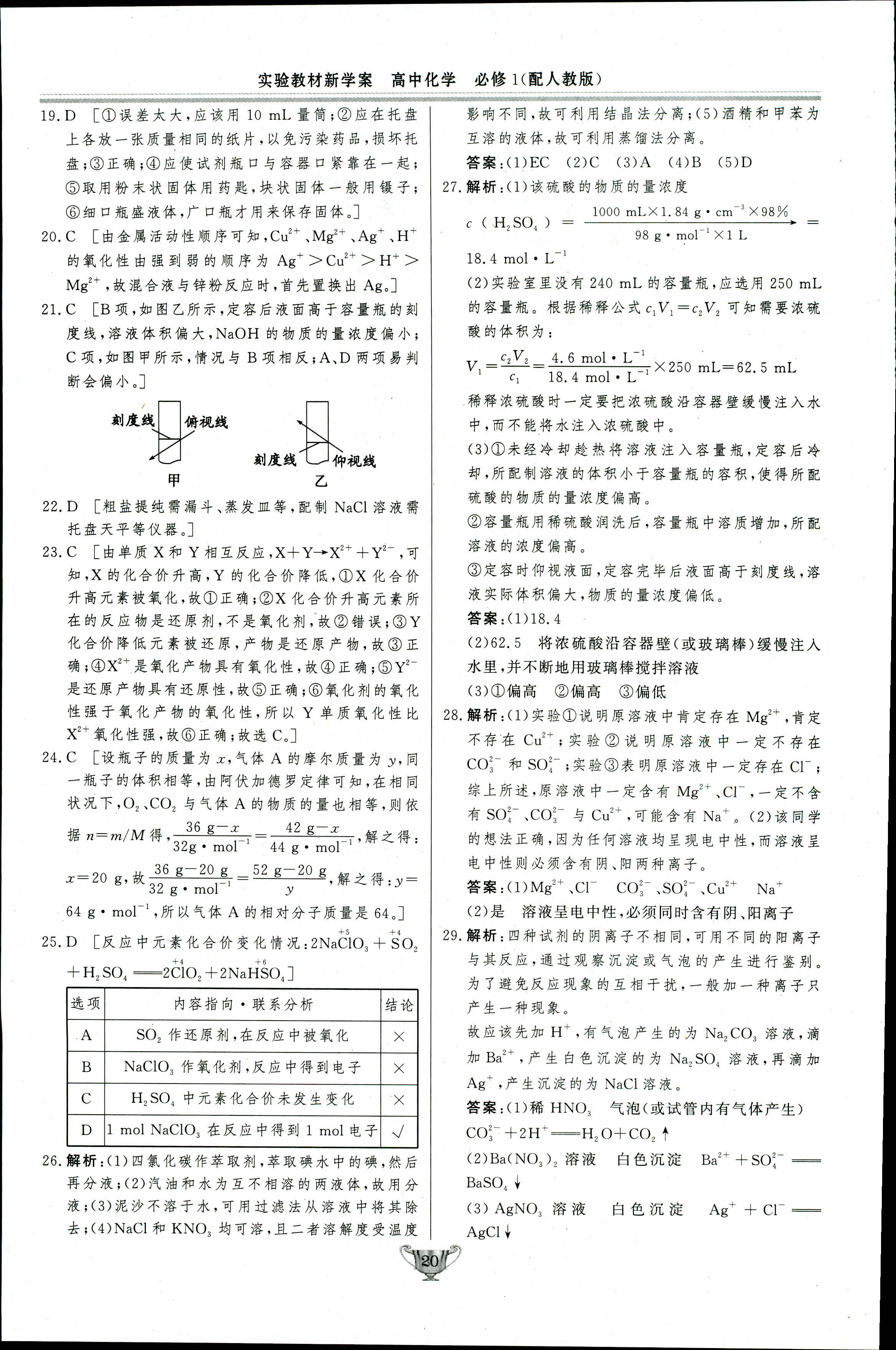 2018年實驗教材新學(xué)案必修一化學(xué)人教版 第20頁