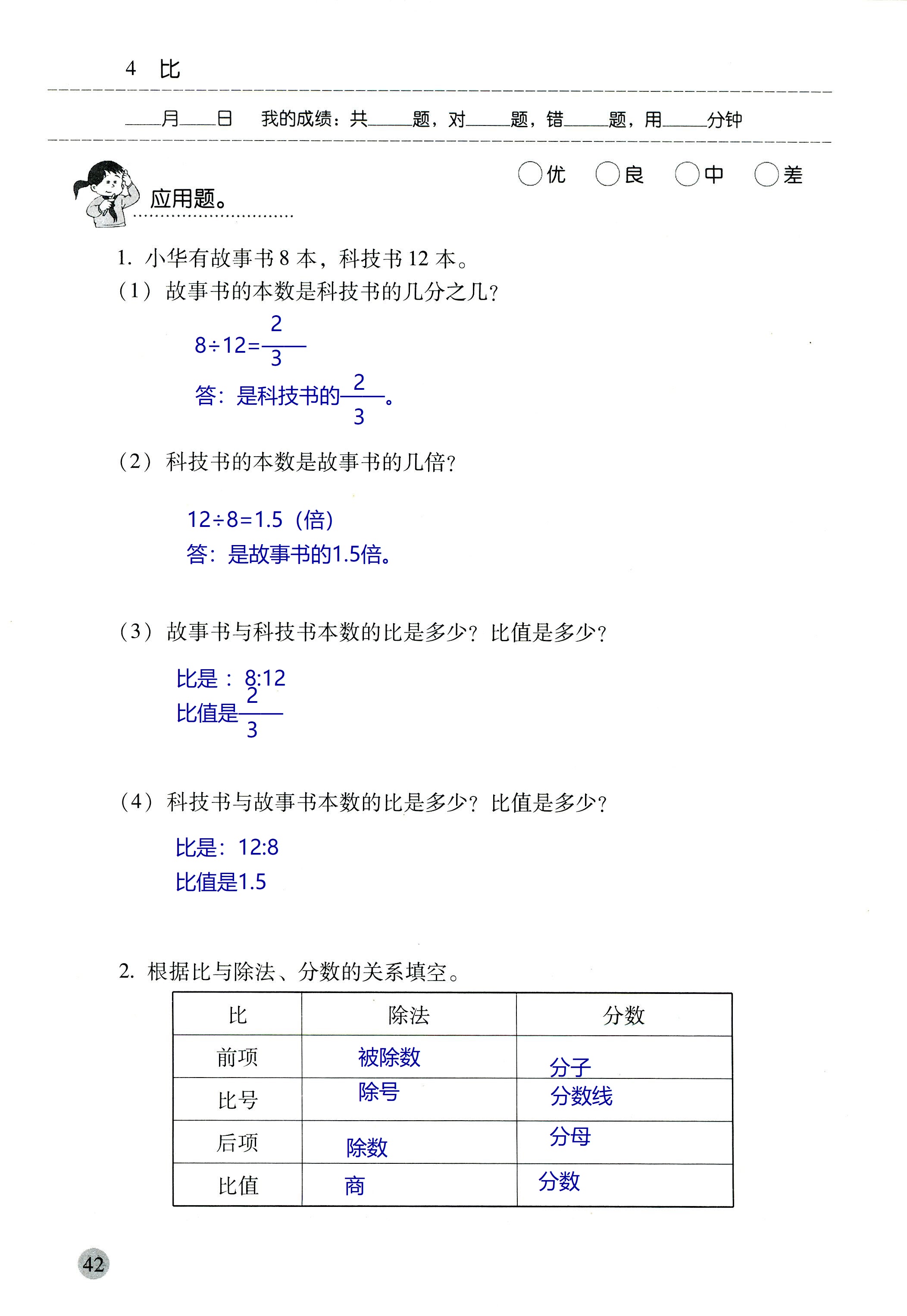 2018年晨光全優(yōu)口算應(yīng)用題天天練六年級數(shù)學(xué)人教版 第42頁