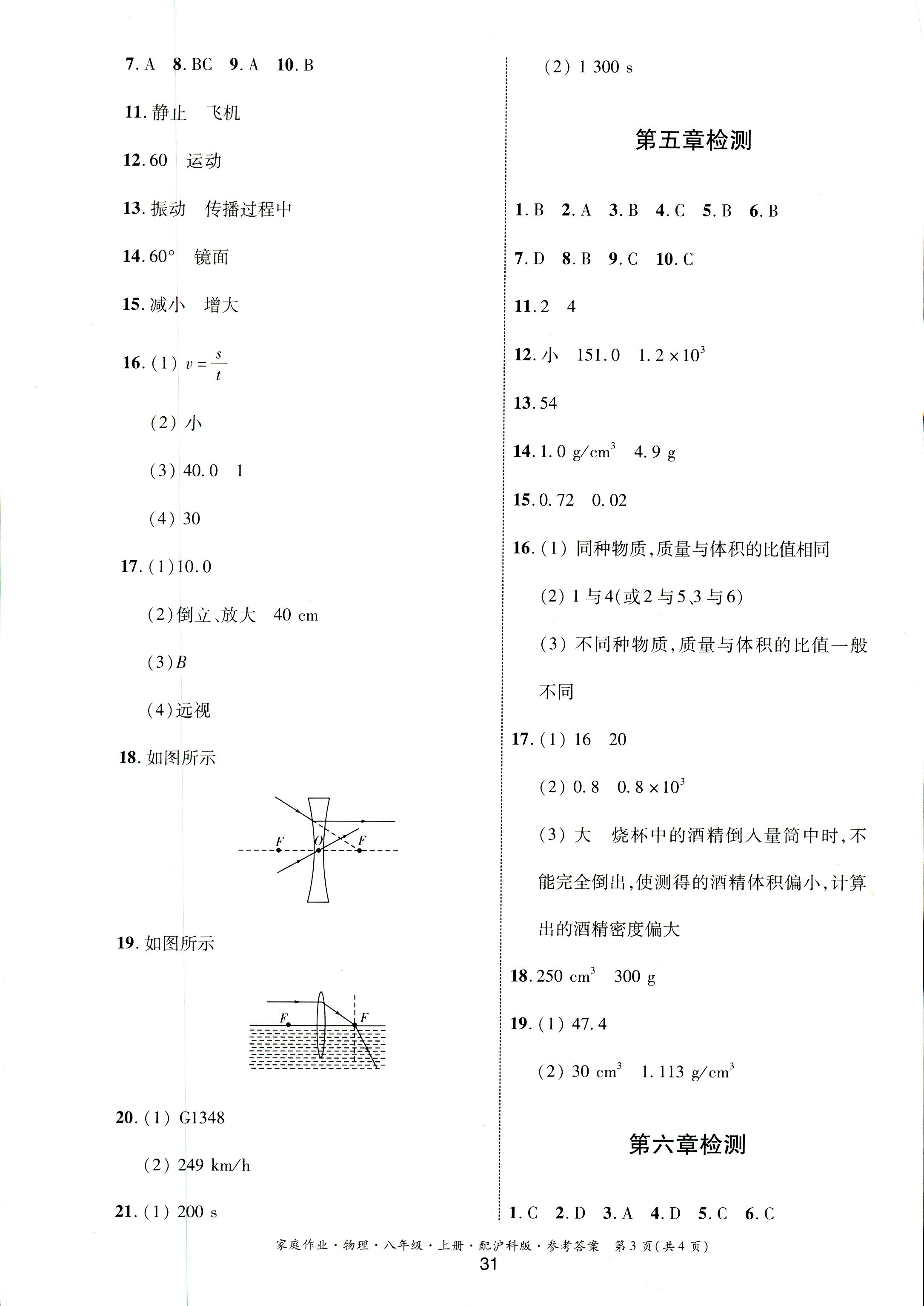 2018年家庭作業(yè)八年級(jí)物理滬科版 第3頁(yè)