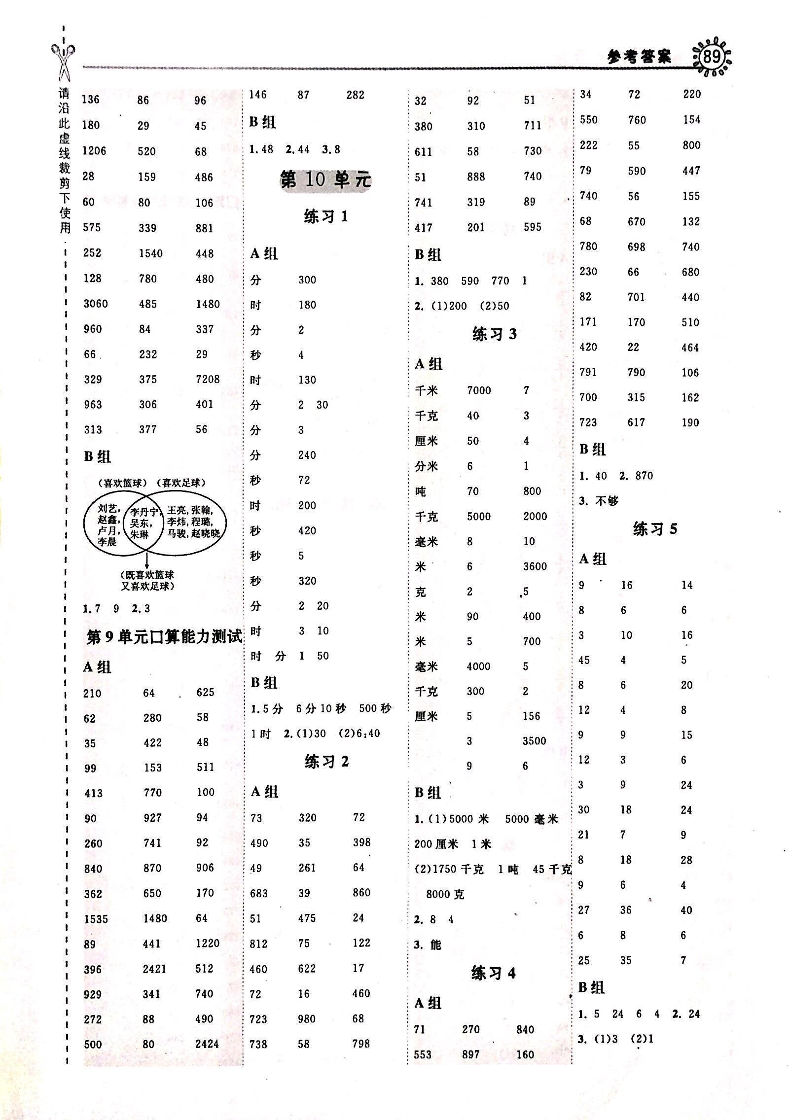 2017年星級(jí)口算天天練三年級(jí)數(shù)學(xué)人教版 第11頁(yè)