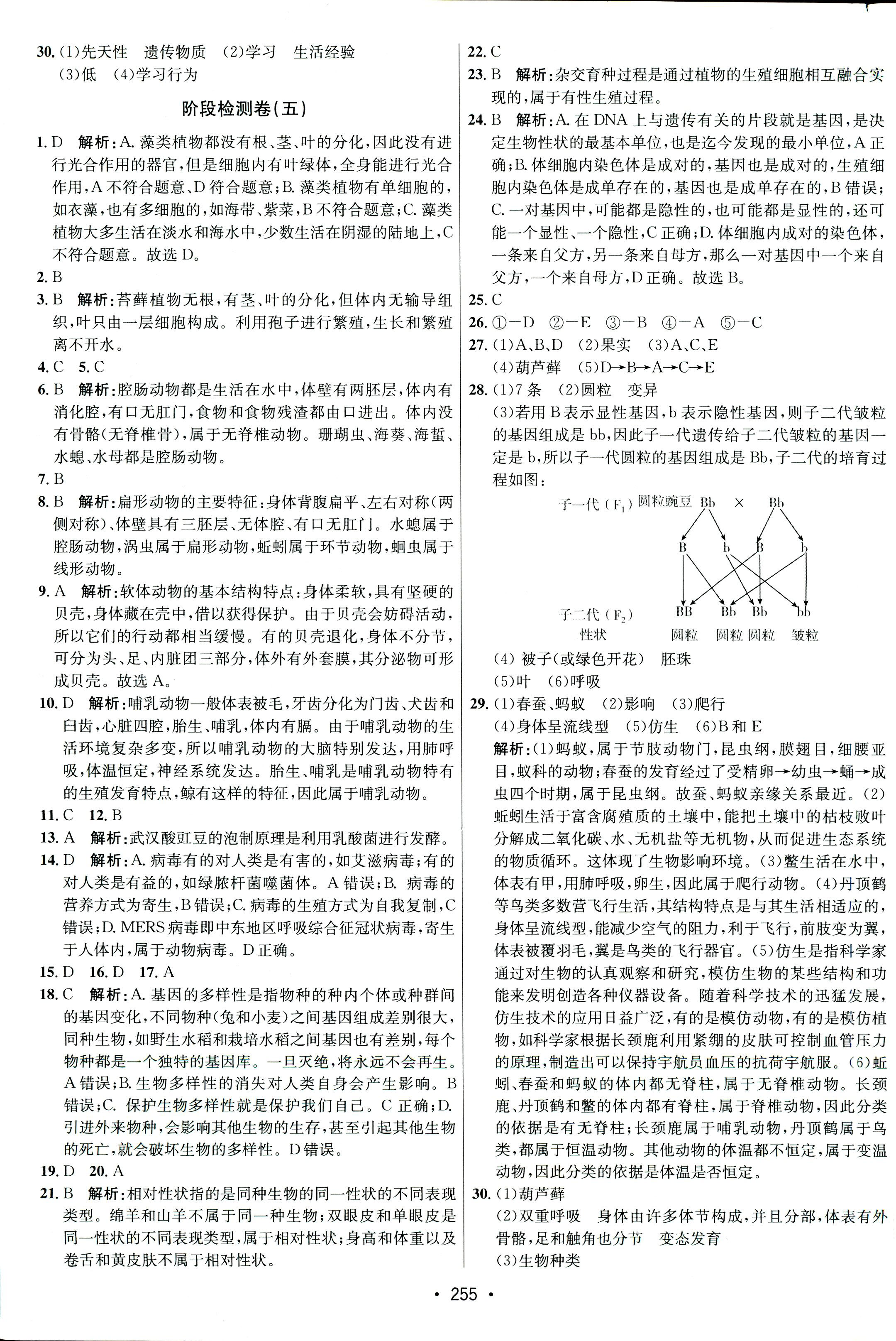 2017年专题讲练3年中考2年模拟九年级生物其它 第47页