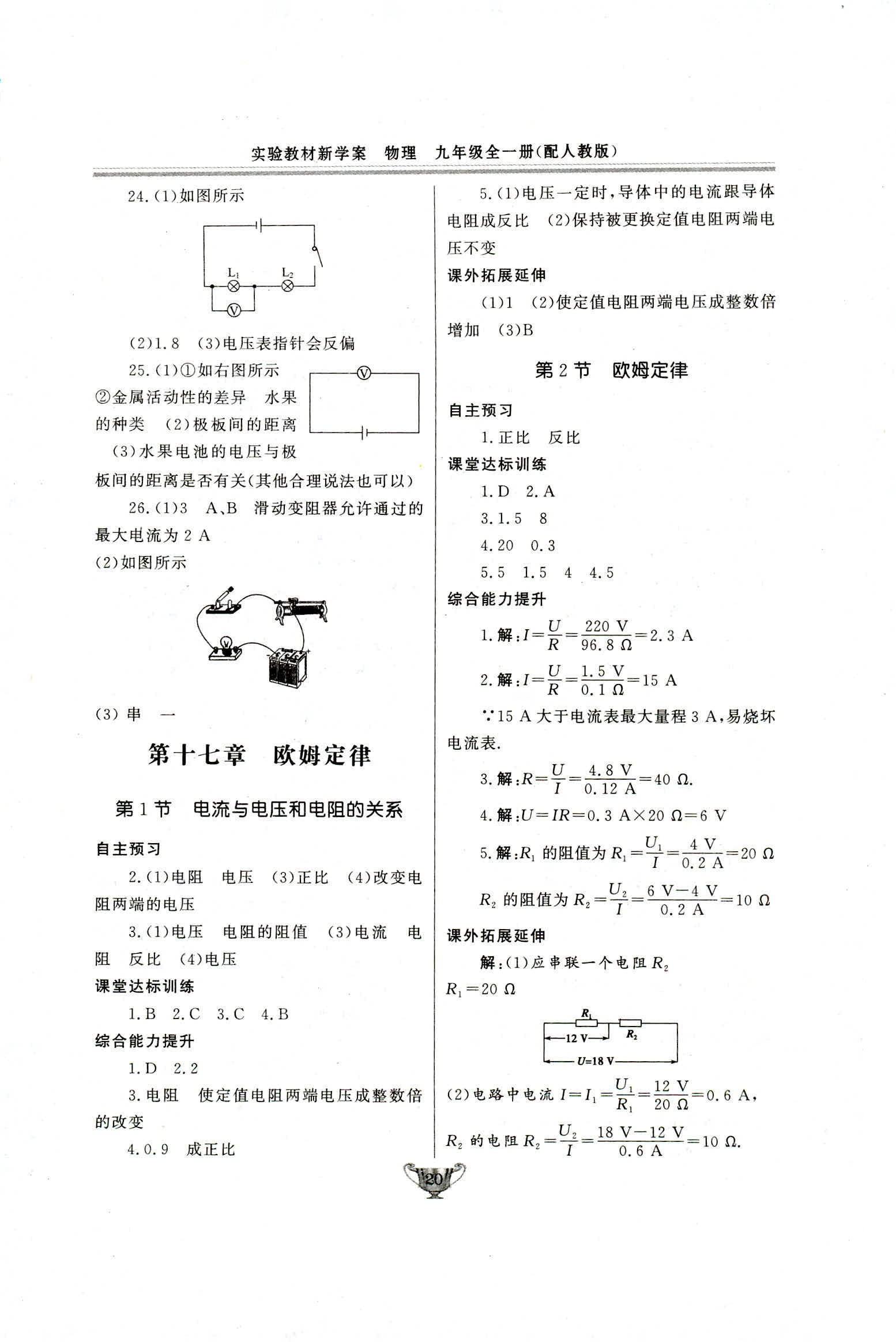 2018年實驗教材新學(xué)案九年級物理人教版 第20頁