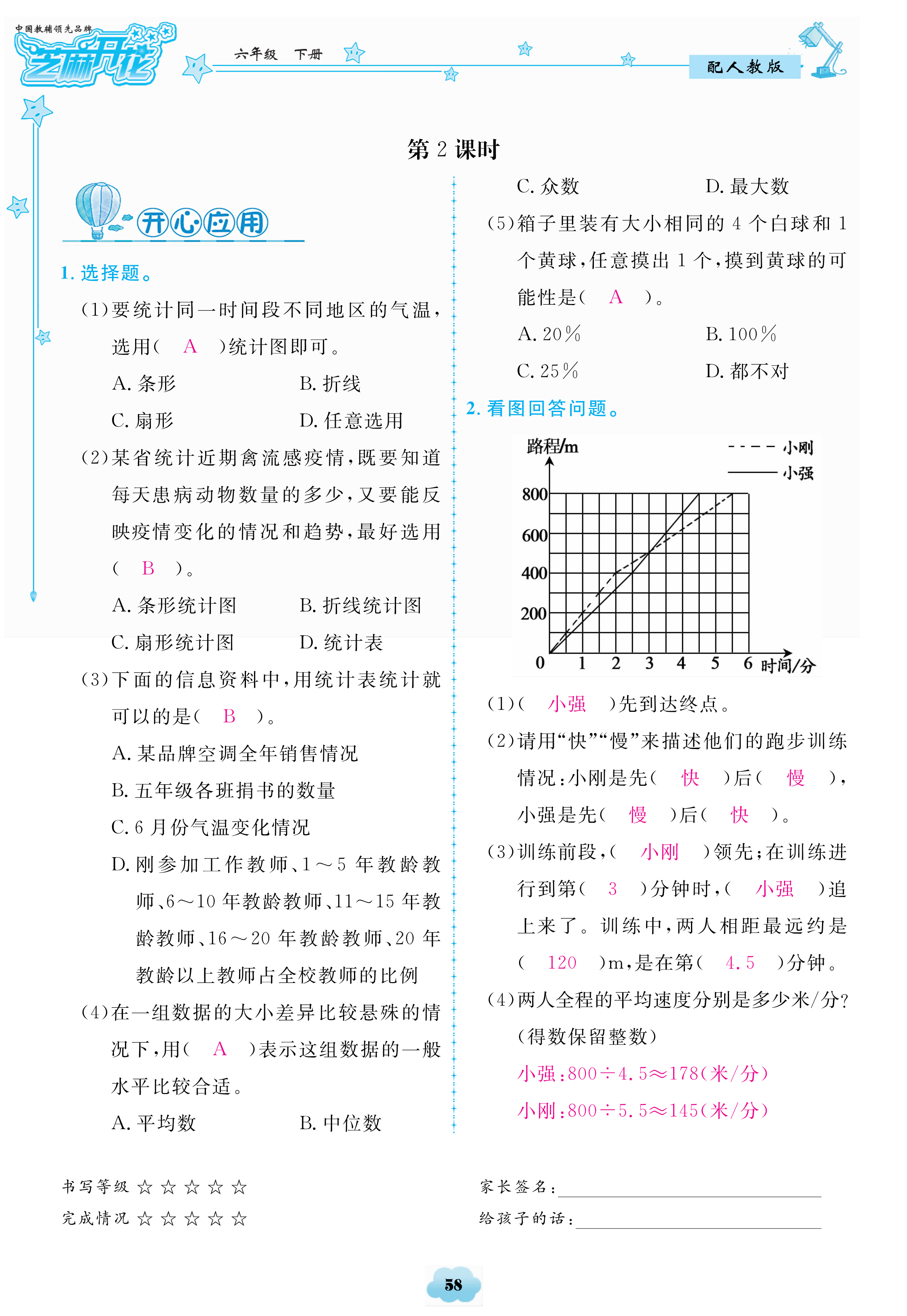 2018年領(lǐng)航新課標(biāo)數(shù)學(xué)練習(xí)冊(cè)六年級(jí)人教版 第58頁(yè)