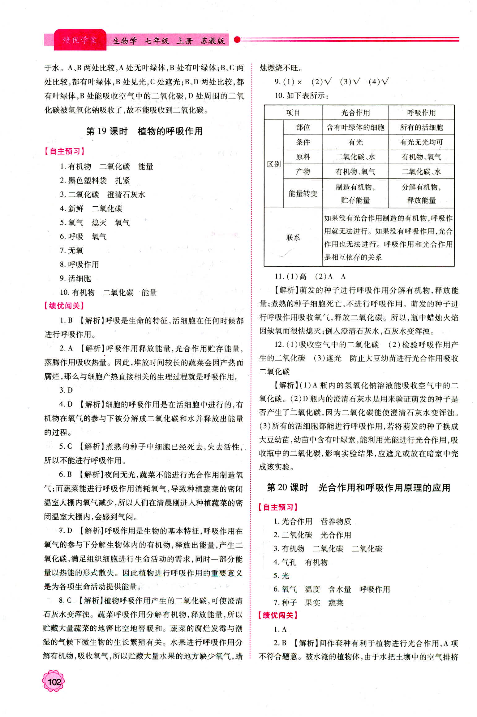 2018年绩优学案七年级生物学苏教版 第12页