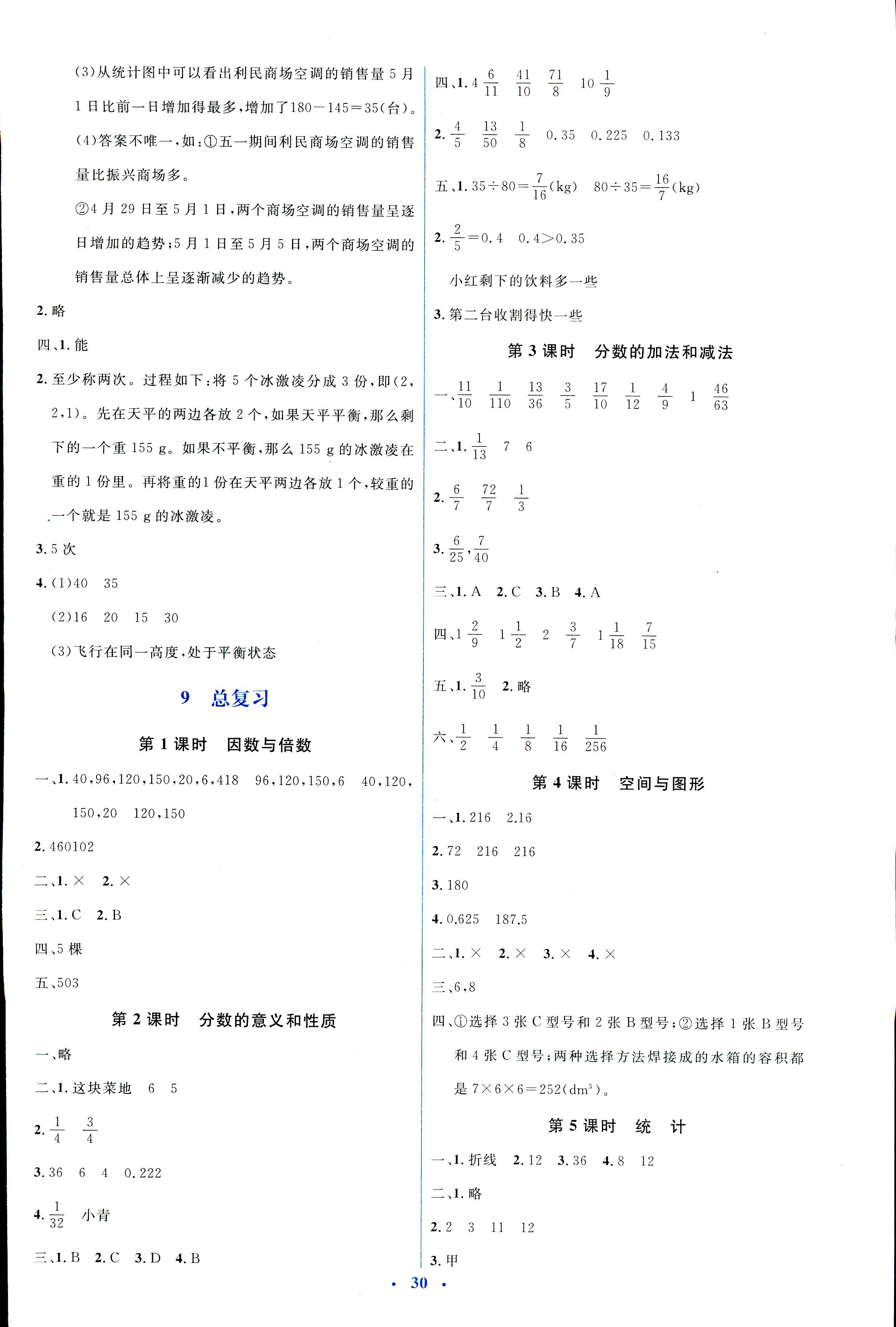 2018年人教金学典同步解析与测评学考练五年级数学人教版 第10页