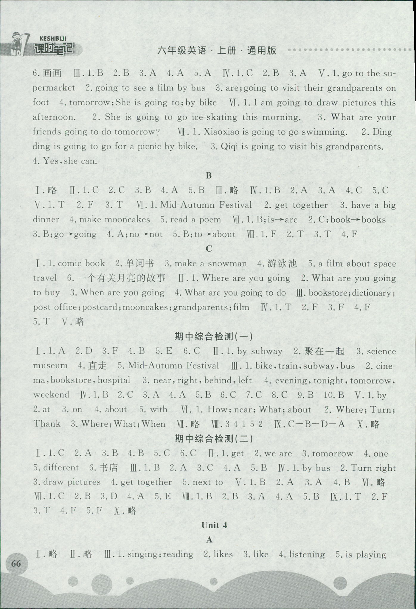 2018年同步練習(xí)冊(cè)課時(shí)筆記六年級(jí)英語(yǔ)人教版 第1頁(yè)