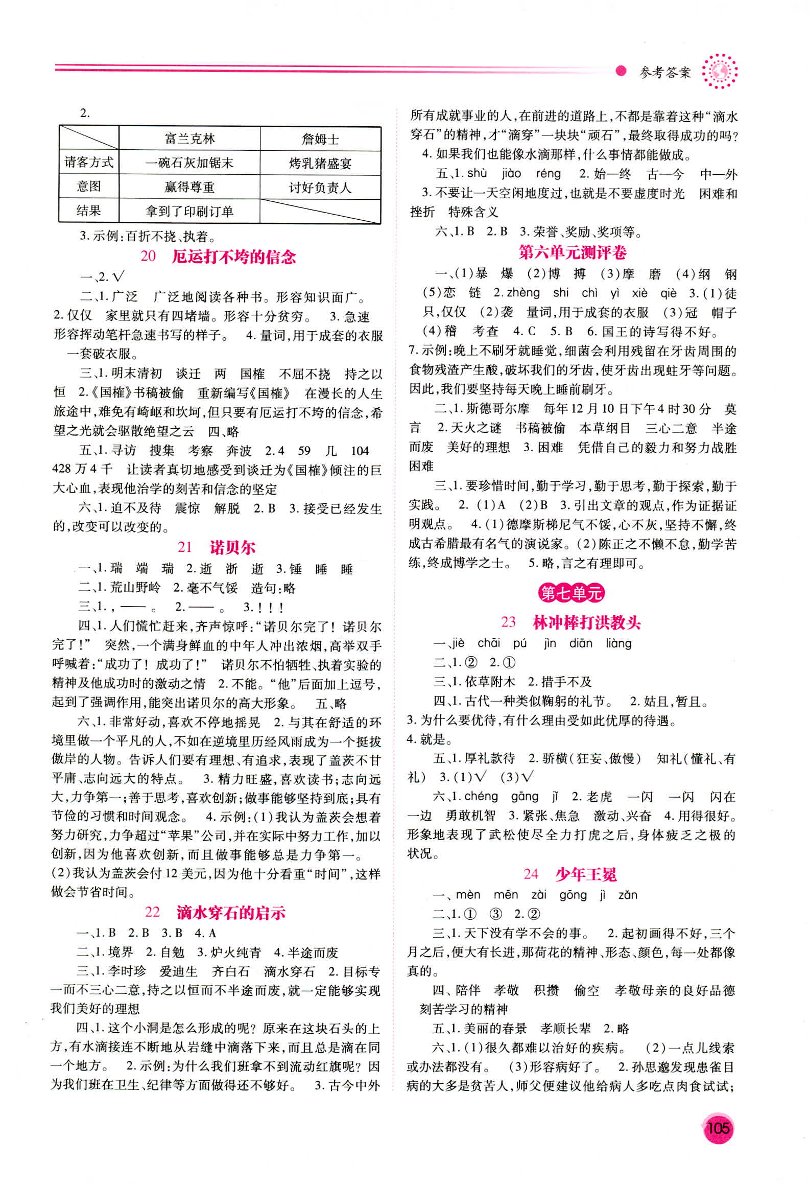 2018年绩优学案年苏教版五年级语文参考答案 第5页