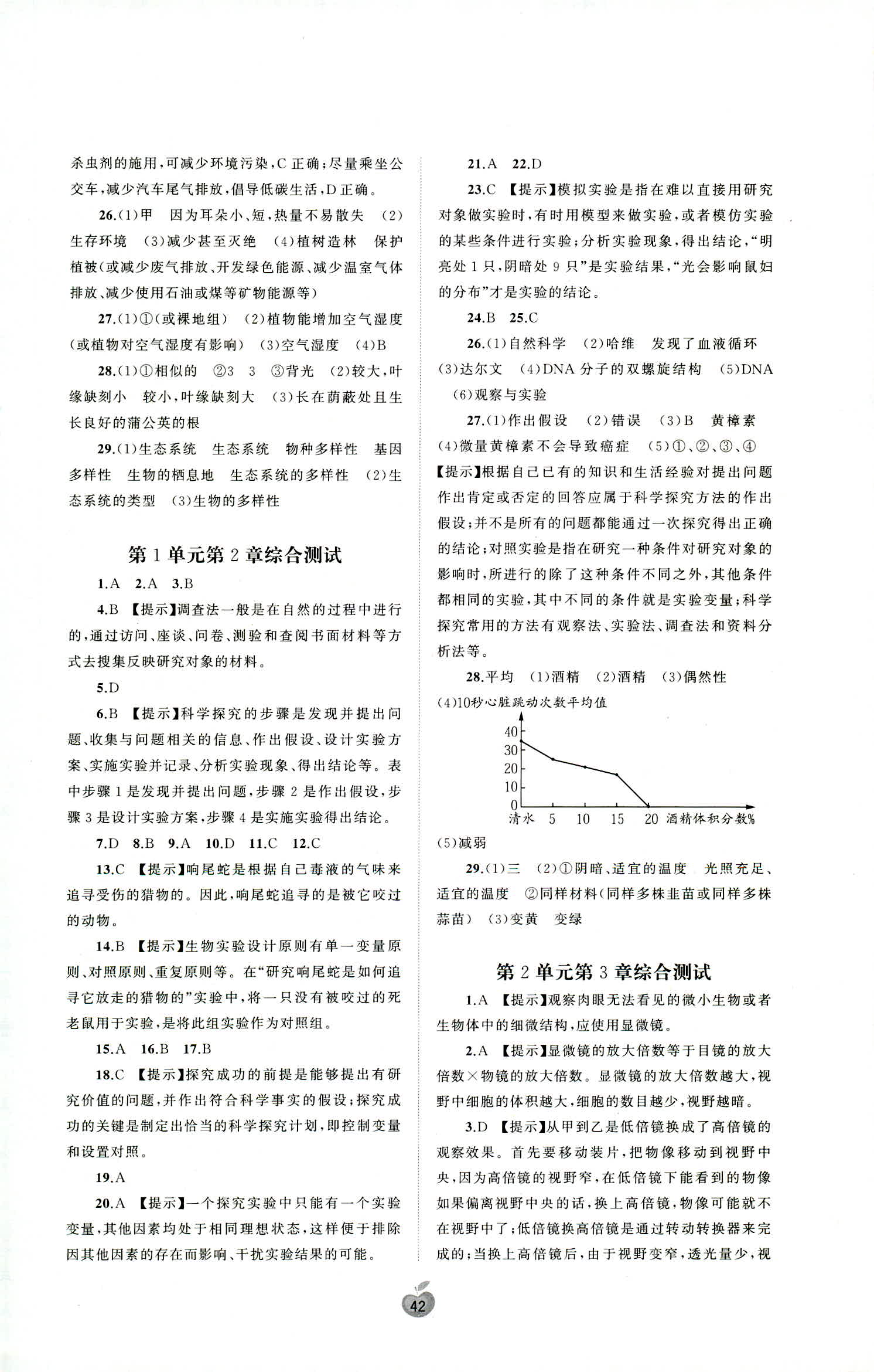 2018年新課程學(xué)習與測評單元雙測七年級生物 第2頁