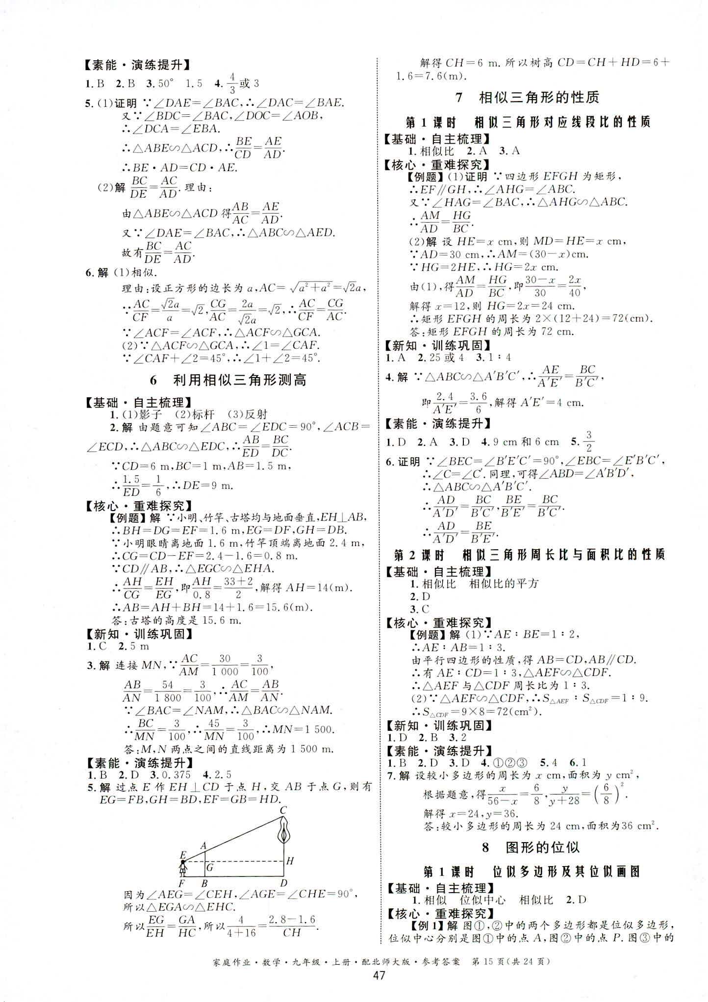 2018年家庭作業(yè)九年級(jí)數(shù)學(xué)北師大版 第15頁(yè)