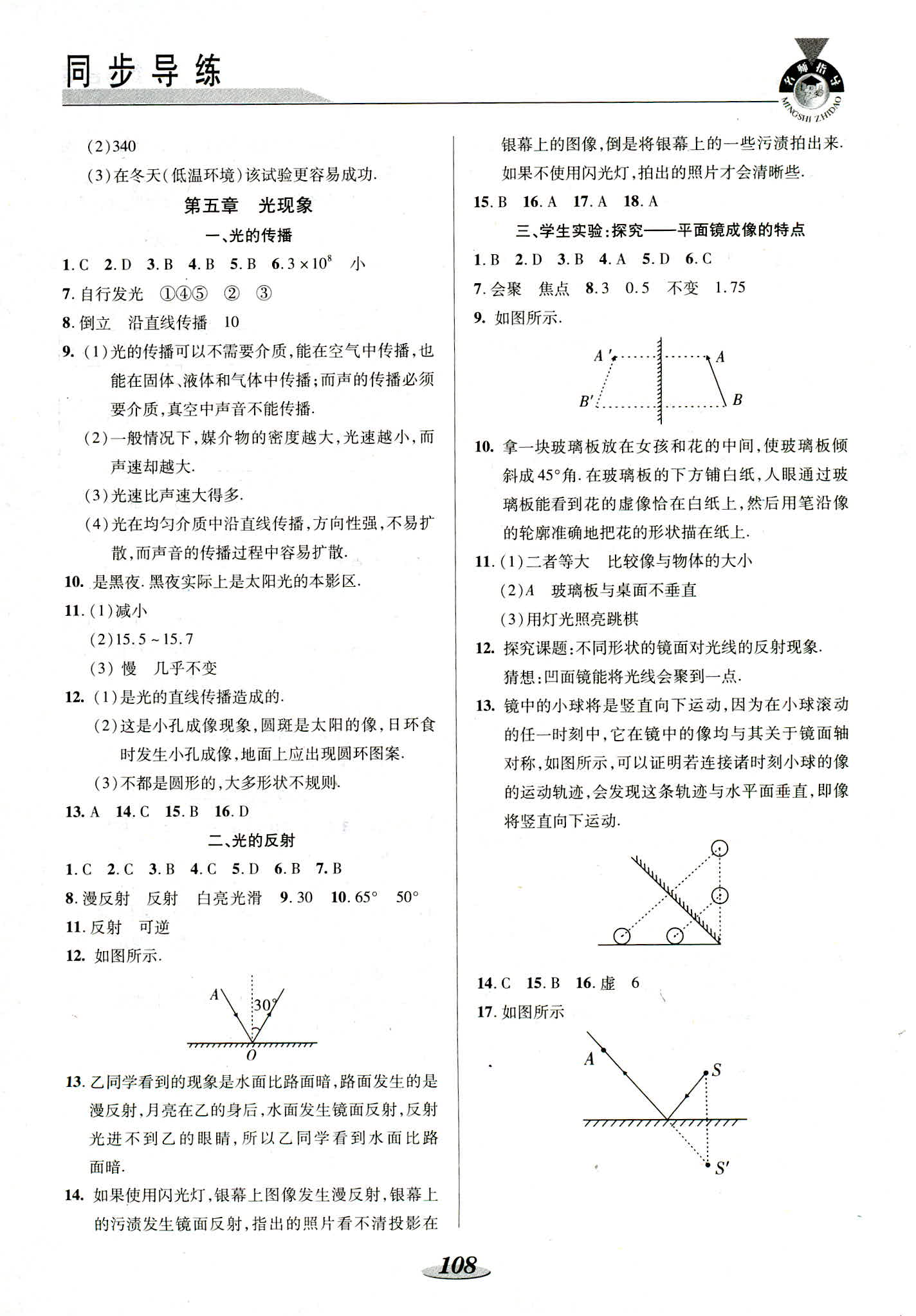 2018年同步練習(xí)冊(cè)陜西科學(xué)技術(shù)出版社八年級(jí)物理北師大版 第9頁