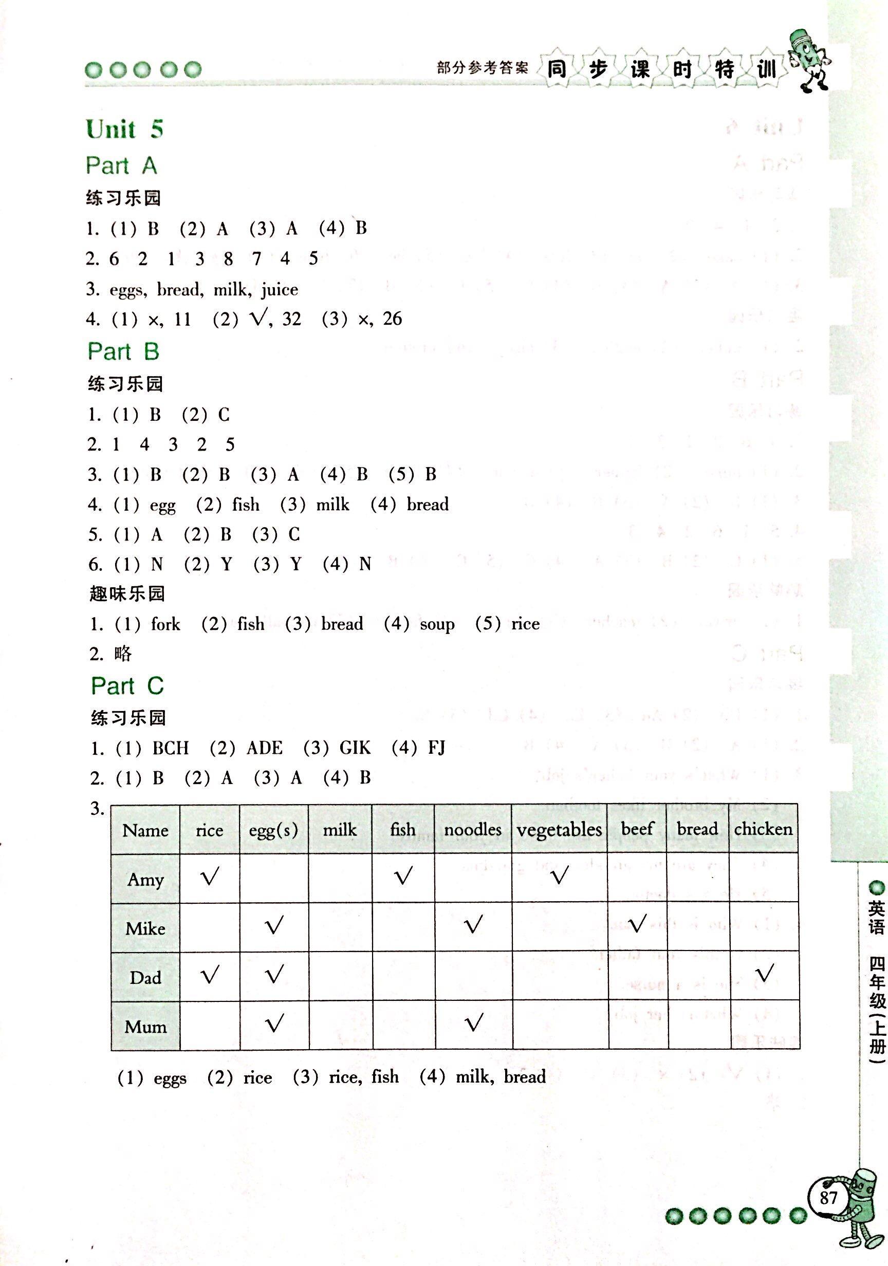 2018年浙江新課程三維目標測評課時特訓(xùn)四年級英語人教版 第6頁