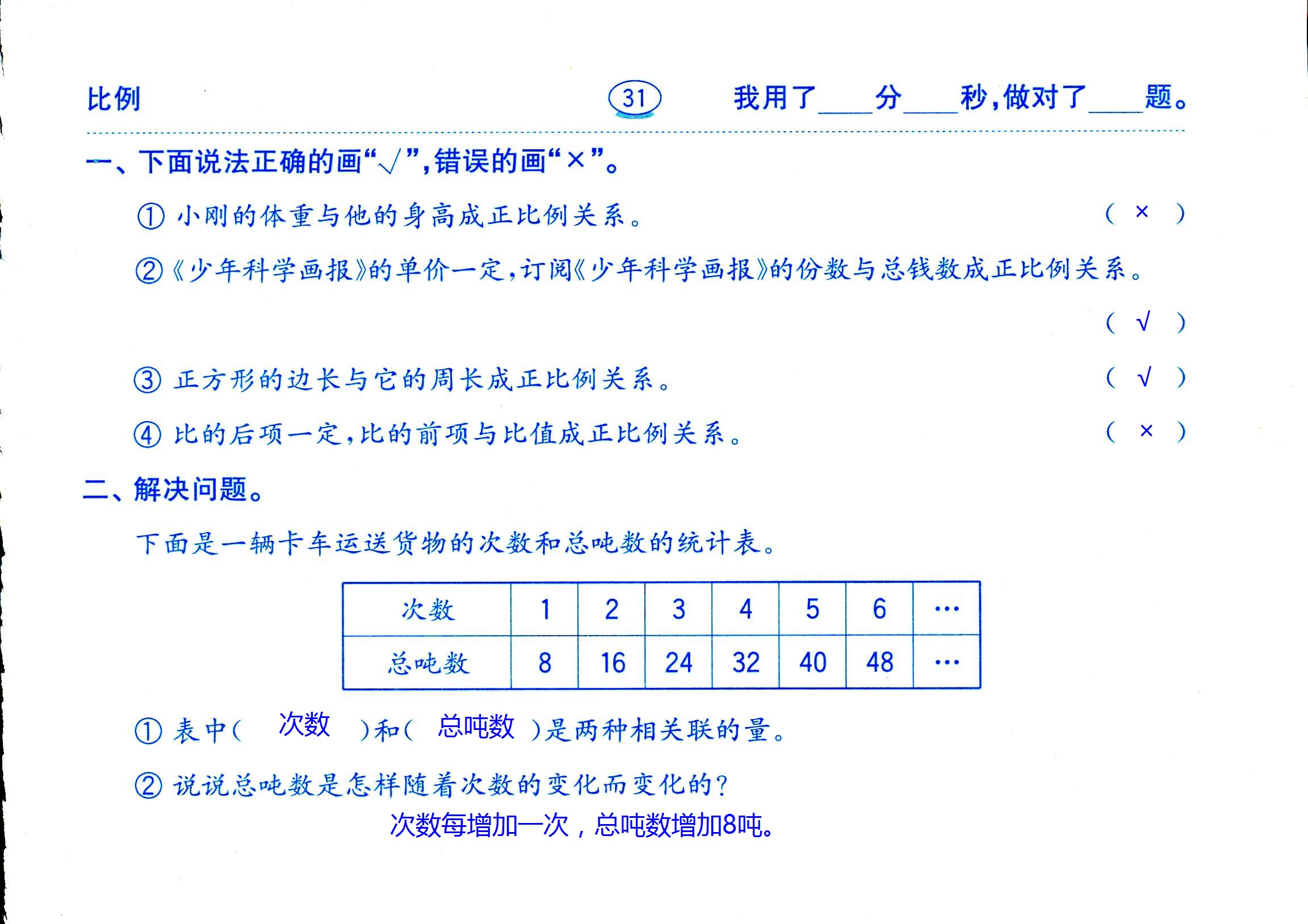 2017年口算題卡齊魯書社六年級數(shù)學(xué)人教版 第31頁