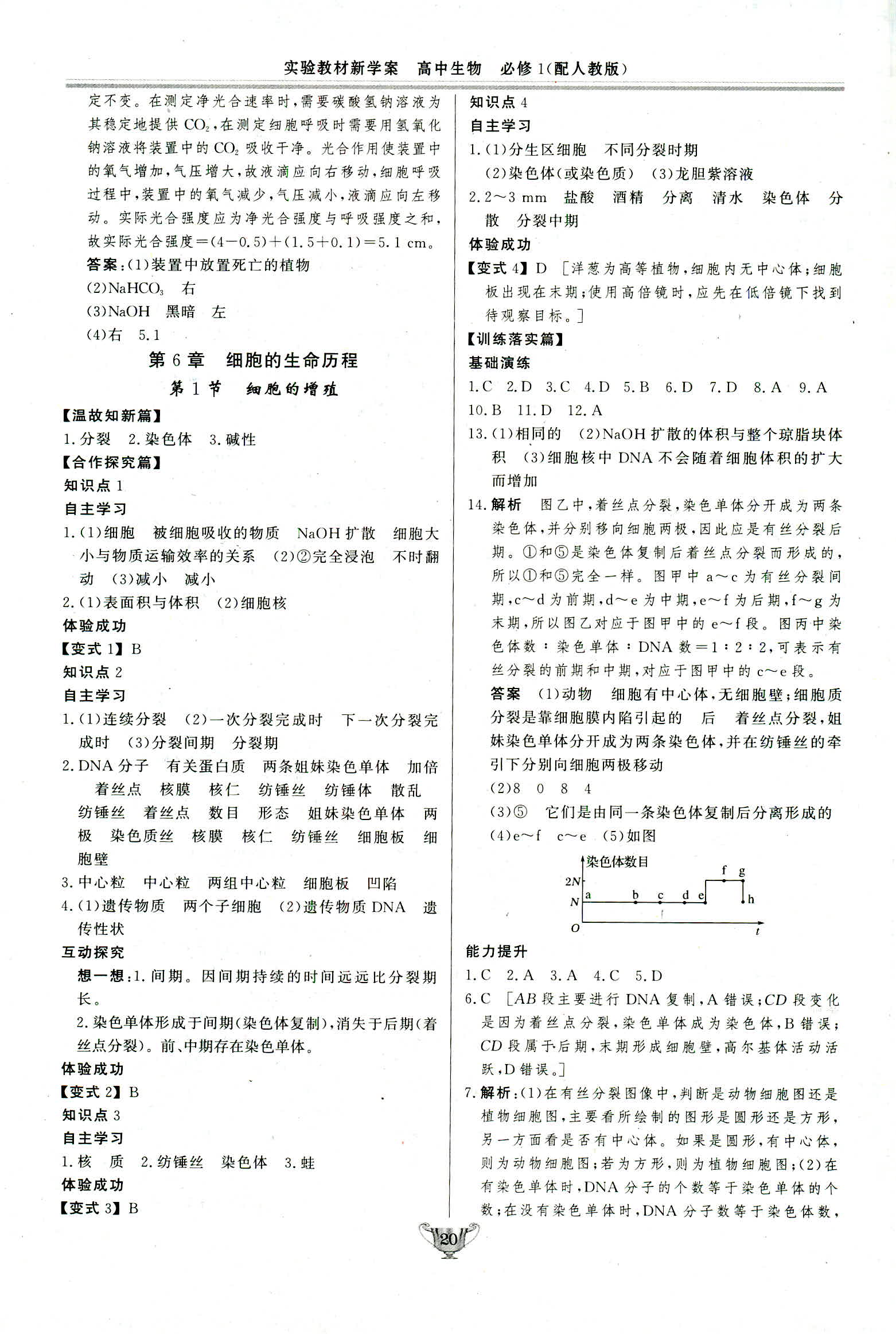 2018年實驗教材新學(xué)案必修一生物人教版 第20頁