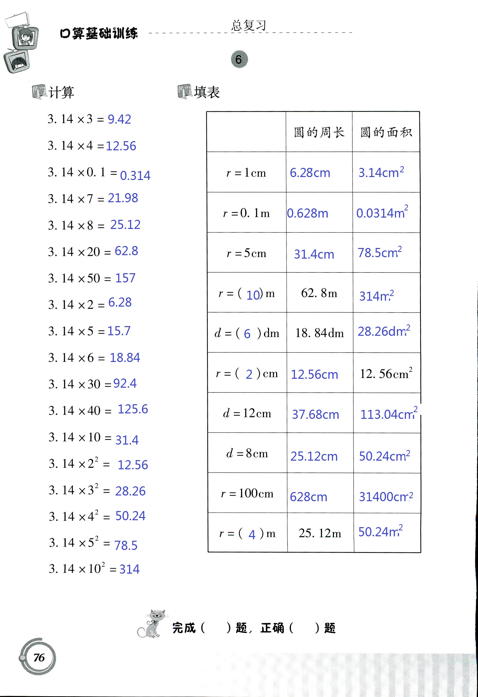 2017年小學(xué)數(shù)學(xué)口算基礎(chǔ)訓(xùn)練 第76頁