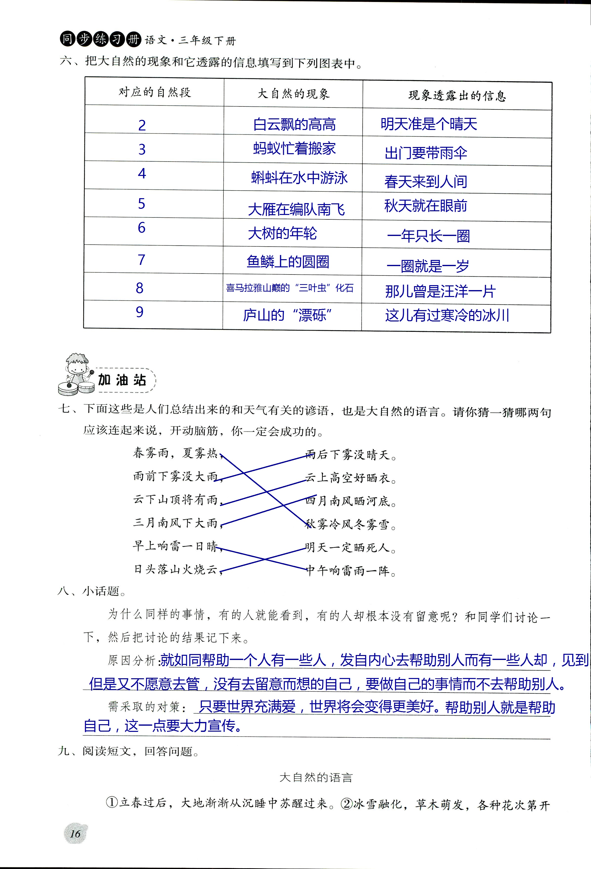 2017年同步練習(xí)冊河北教育出版社三年級語文其它 第16頁