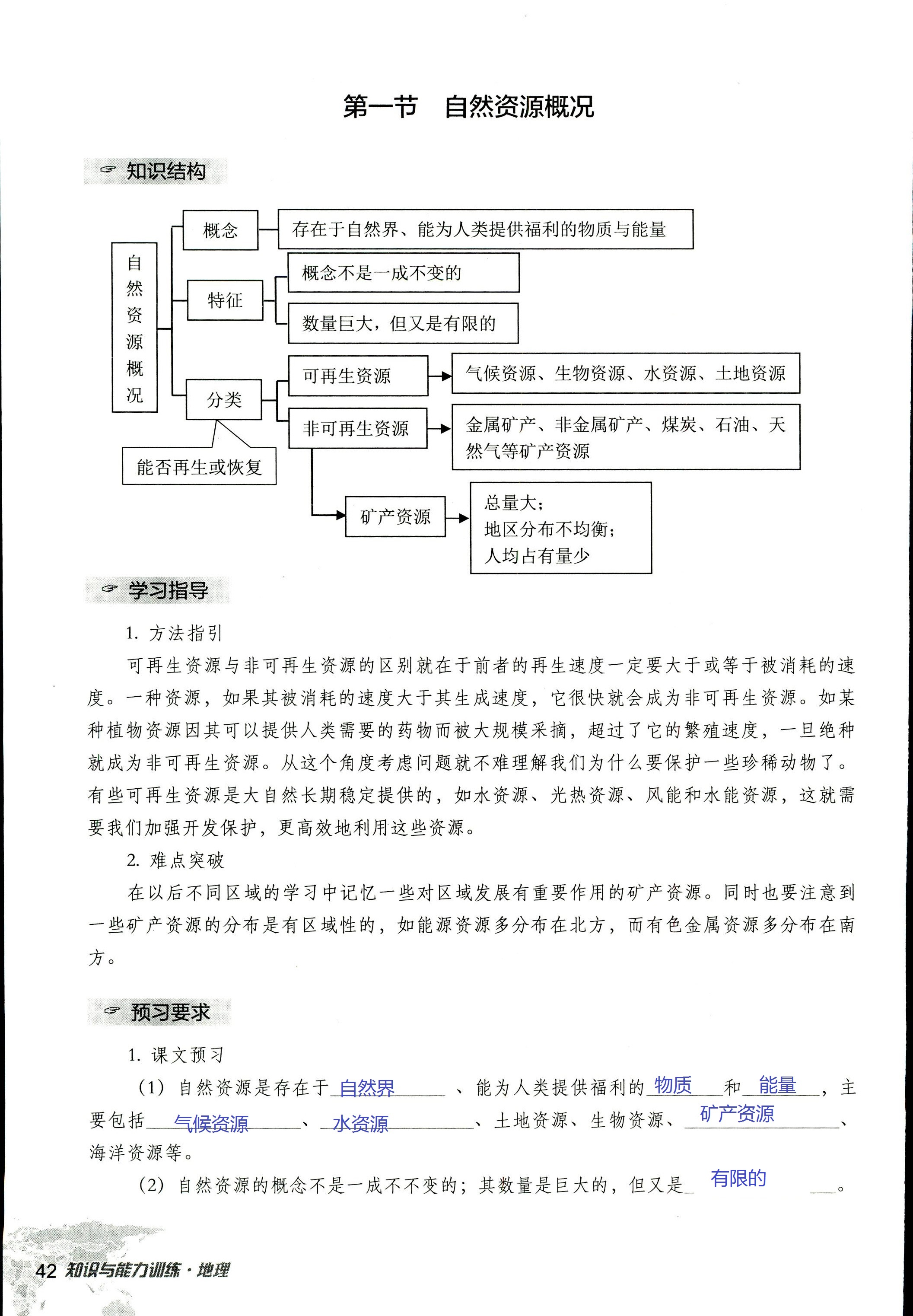 2017年知识与能力训练八年级地理湘教版 第42页