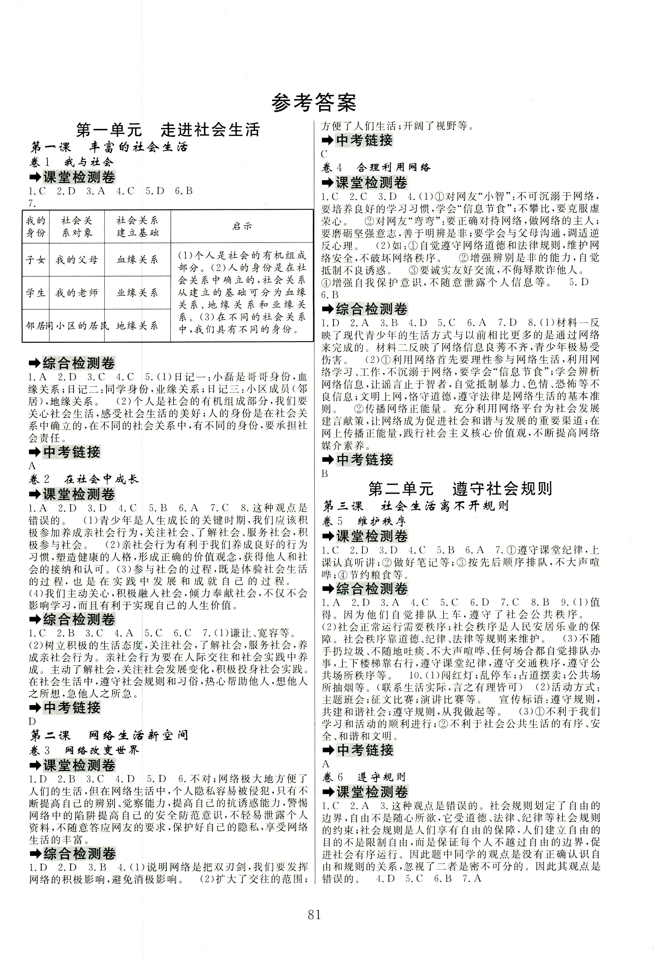 2018年同步雙測(cè)AB卷八年級(jí)道德與法治人教版 第1頁(yè)