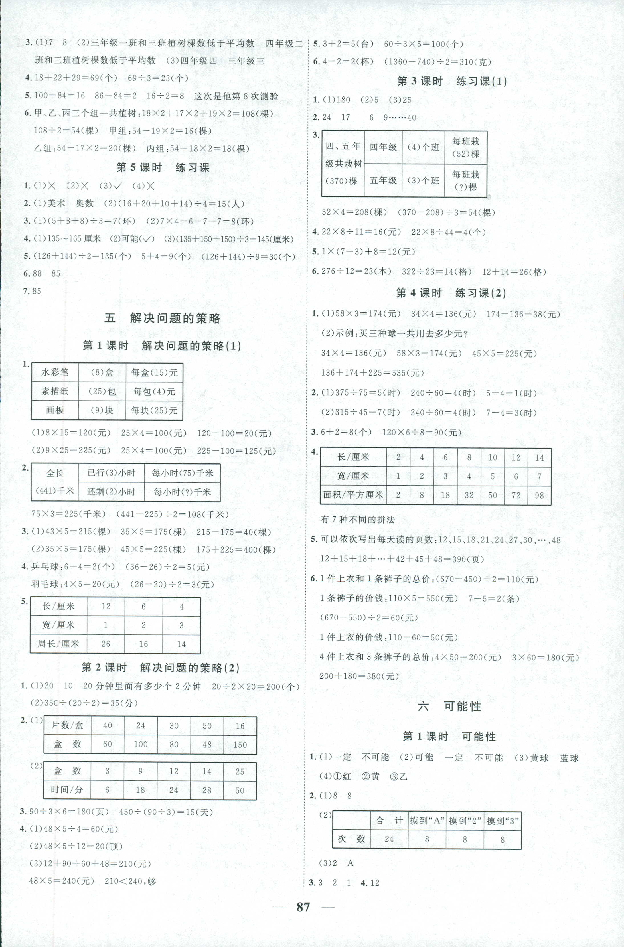 2018年陽光同學課時優(yōu)化作業(yè)四年級數學蘇教版 第5頁