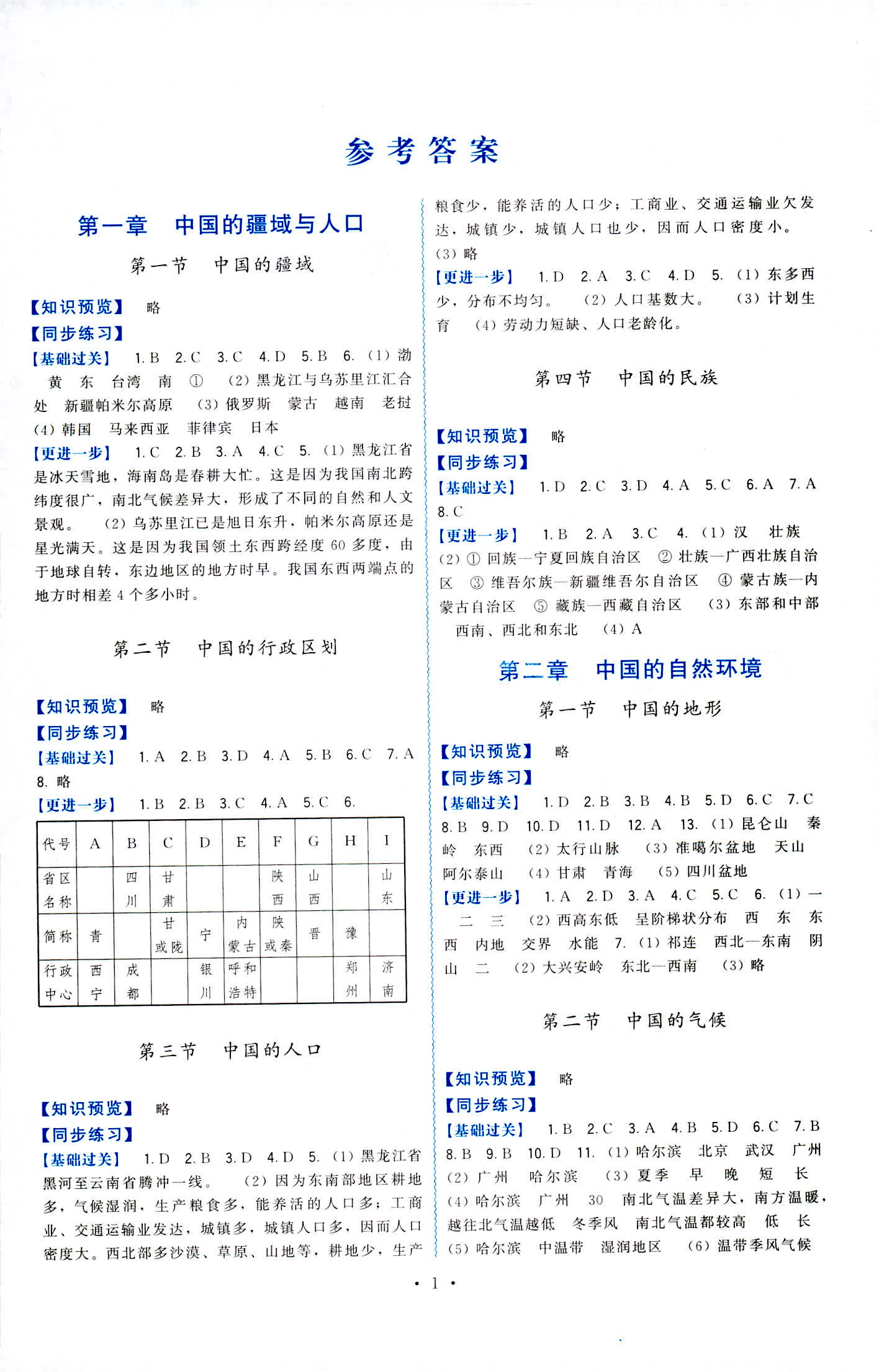 2018年顶尖课课练八年级地理湘教版 第1页