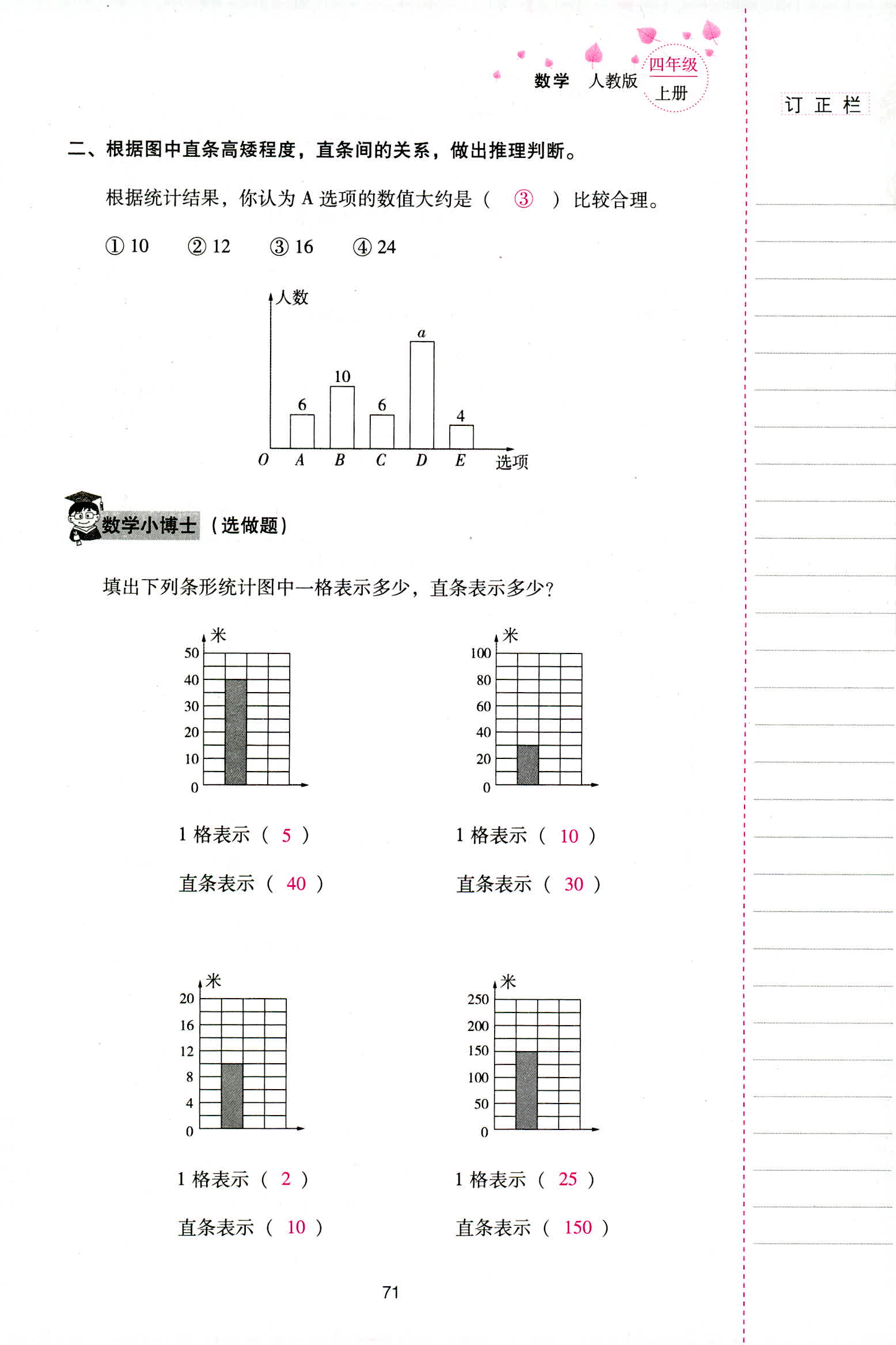 2018年云南省標(biāo)準(zhǔn)教輔同步指導(dǎo)訓(xùn)練與檢測(cè)四年級(jí)數(shù)學(xué)人教版 第71頁(yè)