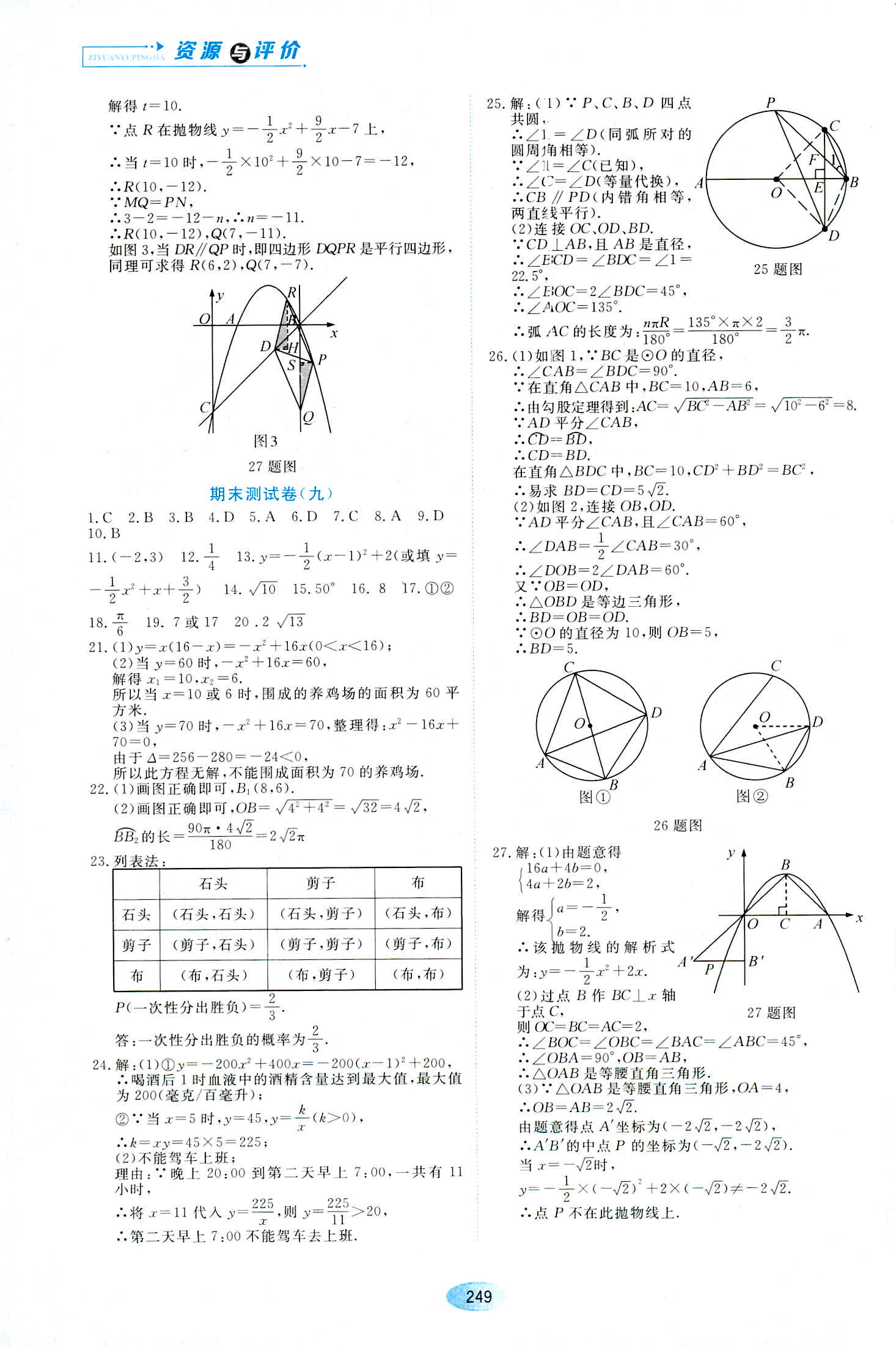 2018年資源與評價(jià)九年級數(shù)學(xué)人教版 第27頁