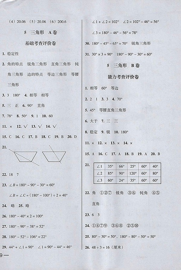 2018狀元坊全程突破AB測(cè)試卷數(shù)學(xué)四年級(jí)下冊(cè)參考答案 第6頁(yè)