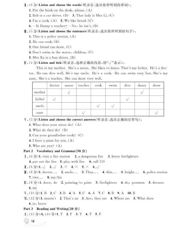 2018年上海作業(yè)四年級上英語牛津N版參考答案 第12頁