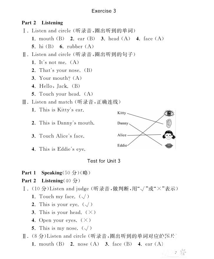 2018年鐘書金牌上海作業(yè)英語N版1年級上參考答案 第7頁