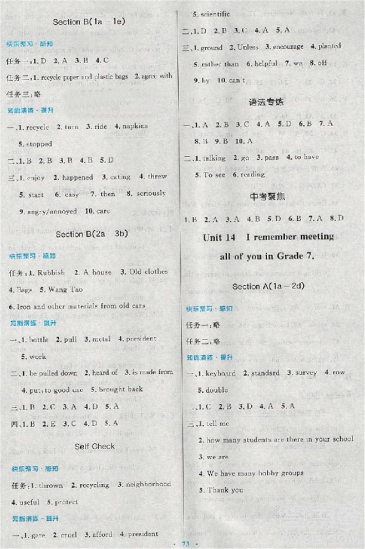 2018年初中同步測控優(yōu)化設(shè)計(jì)九年級(jí)英語全一冊(cè)人教版 第17頁