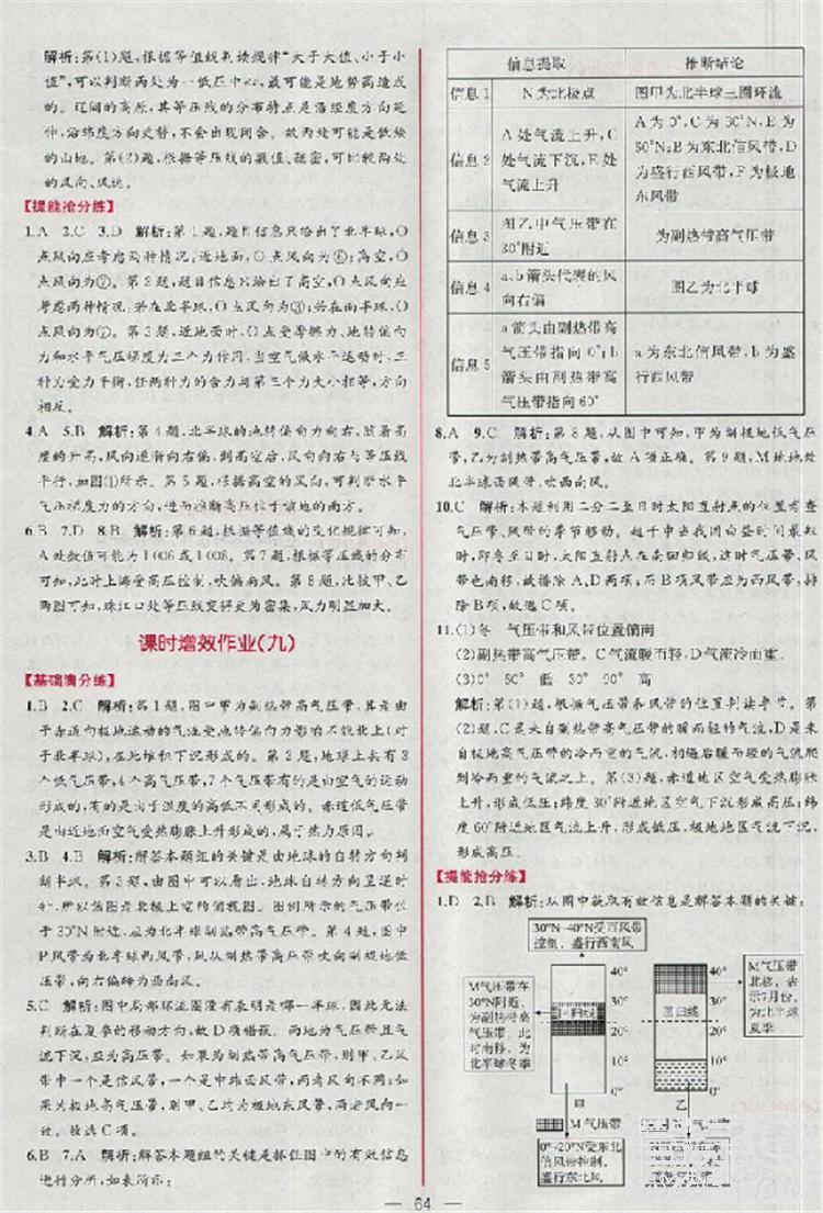 同步導(dǎo)學(xué)案課時(shí)練2018版地理必修1人教版參考答案 第26頁