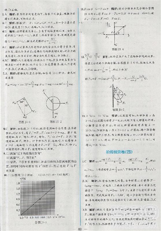 2018新版同步導學案課時練物理必修1人教版答案 第51頁