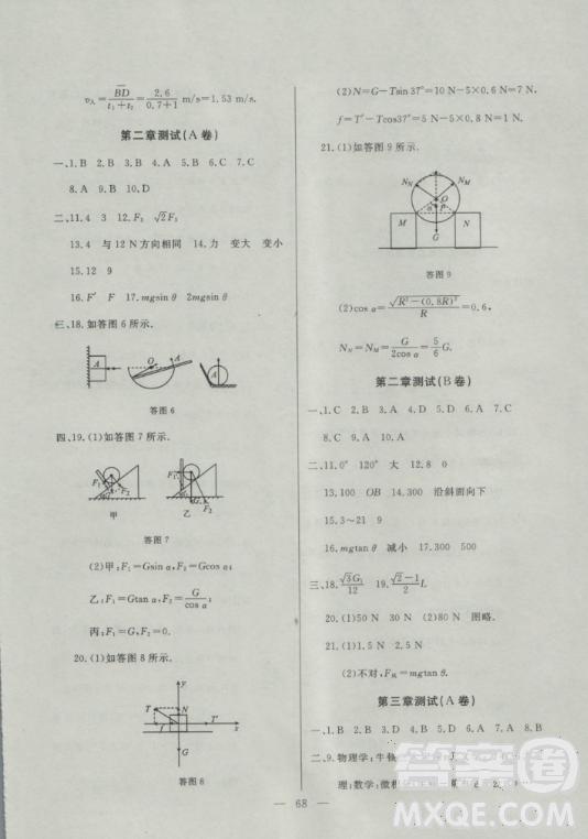 2018鐘書金牌金牌教練高一年級(jí)上冊(cè)物理參考答案 第8頁(yè)