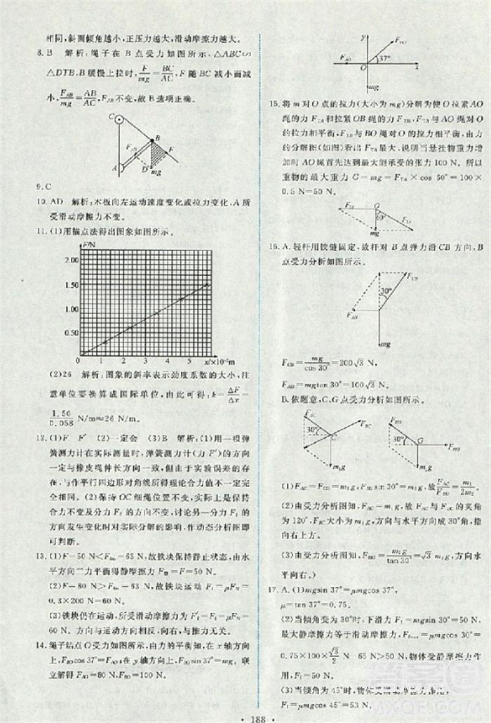 天舟文化能力培養(yǎng)與測試2018人教版物理必修1答案 第37頁