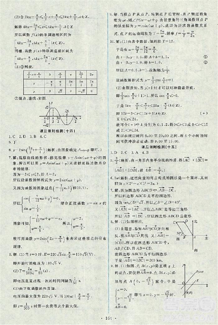 2018天舟文化能力培養(yǎng)與測試人教版數(shù)學必修4答案 第28頁