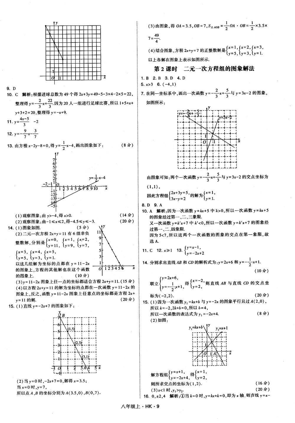 2018秋新版經(jīng)綸學(xué)典學(xué)霸題中題八年級數(shù)學(xué)上滬科版參考答案 第9頁