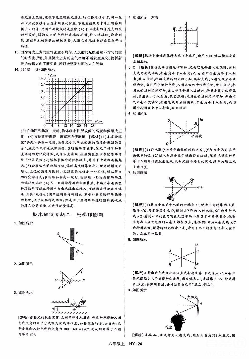 2018秋新版經(jīng)綸學(xué)典學(xué)霸題中題八年級物理上冊HY滬粵版參考答案 第24頁