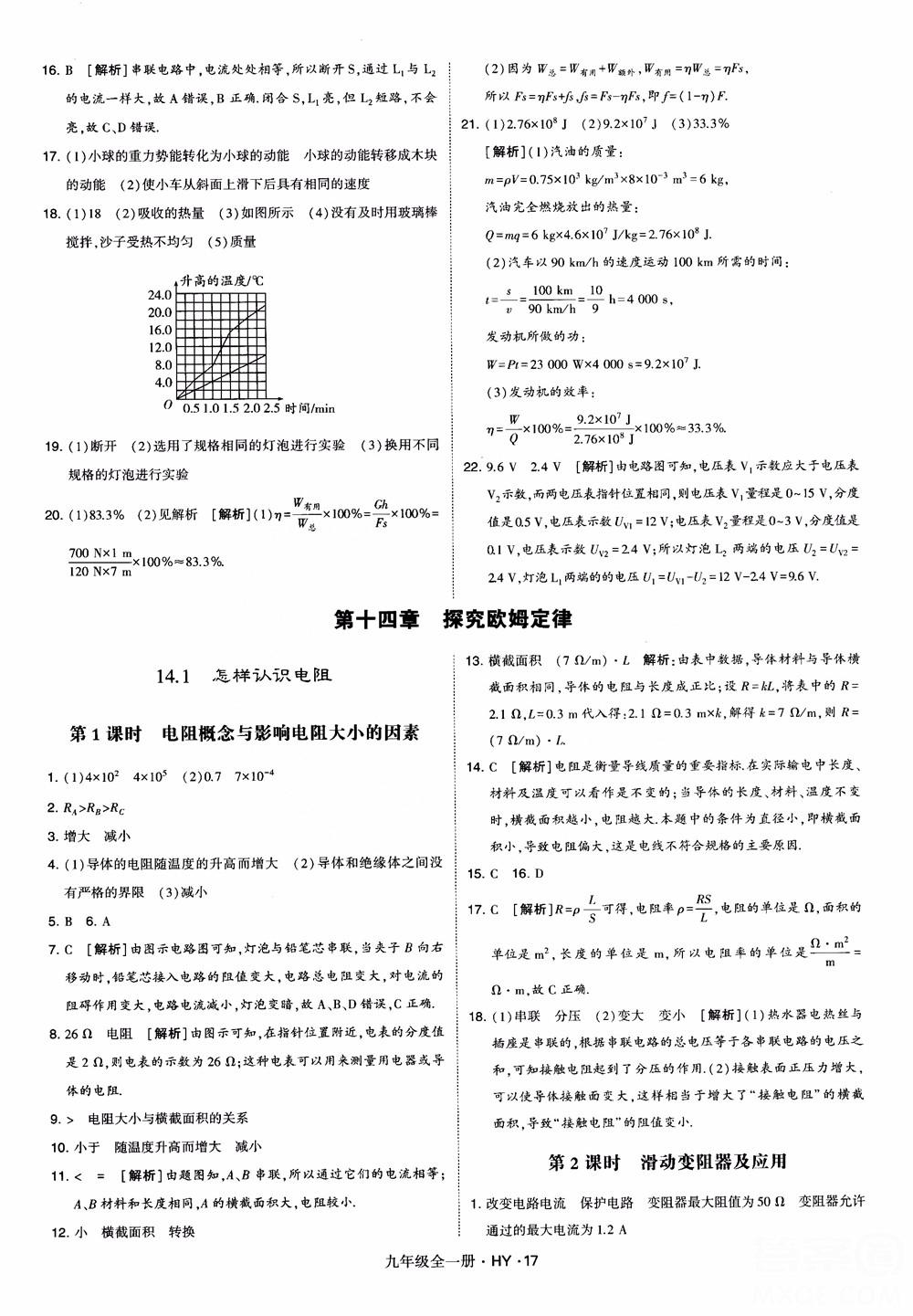 2018秋經(jīng)綸學(xué)典學(xué)霸題中題物理九年級(jí)全一冊(cè)滬粵版參考答案 第17頁(yè)