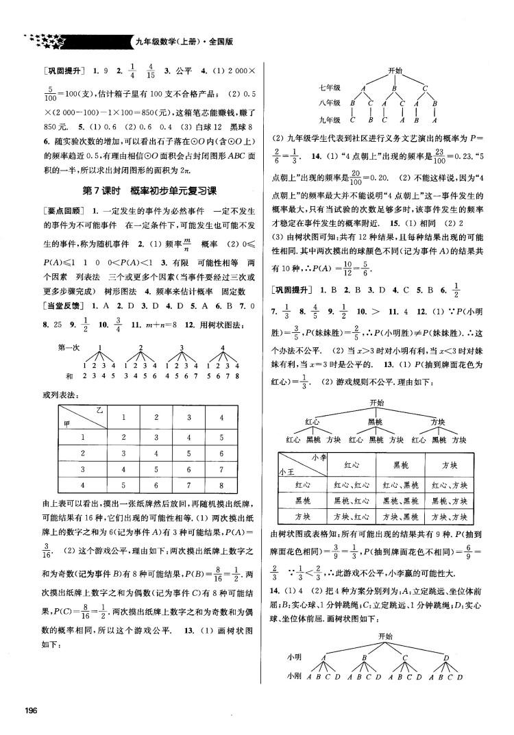 2018金三練課堂作業(yè)實(shí)驗(yàn)提高訓(xùn)練九年級(jí)上數(shù)學(xué)全國版答案 第30頁