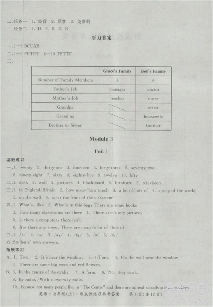 2018秋新課標(biāo)形成性練習(xí)與檢測七年級英語上答案 第28頁